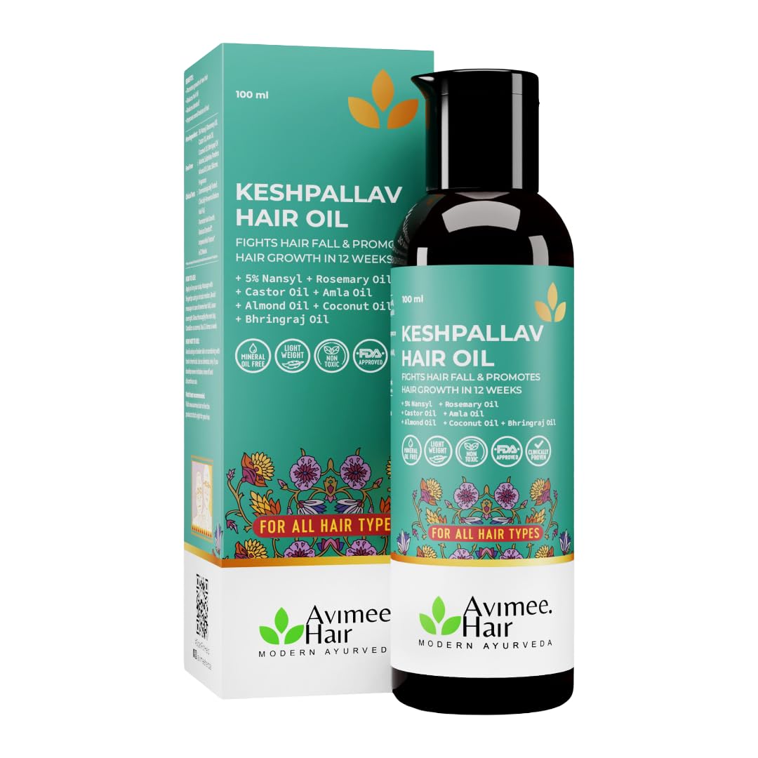 Avimee Herbal Keshpallav Hair Oil For Men And Women | Reduces Hair Fall & Dandruff | Promotes Hair Growth | 100 Ml