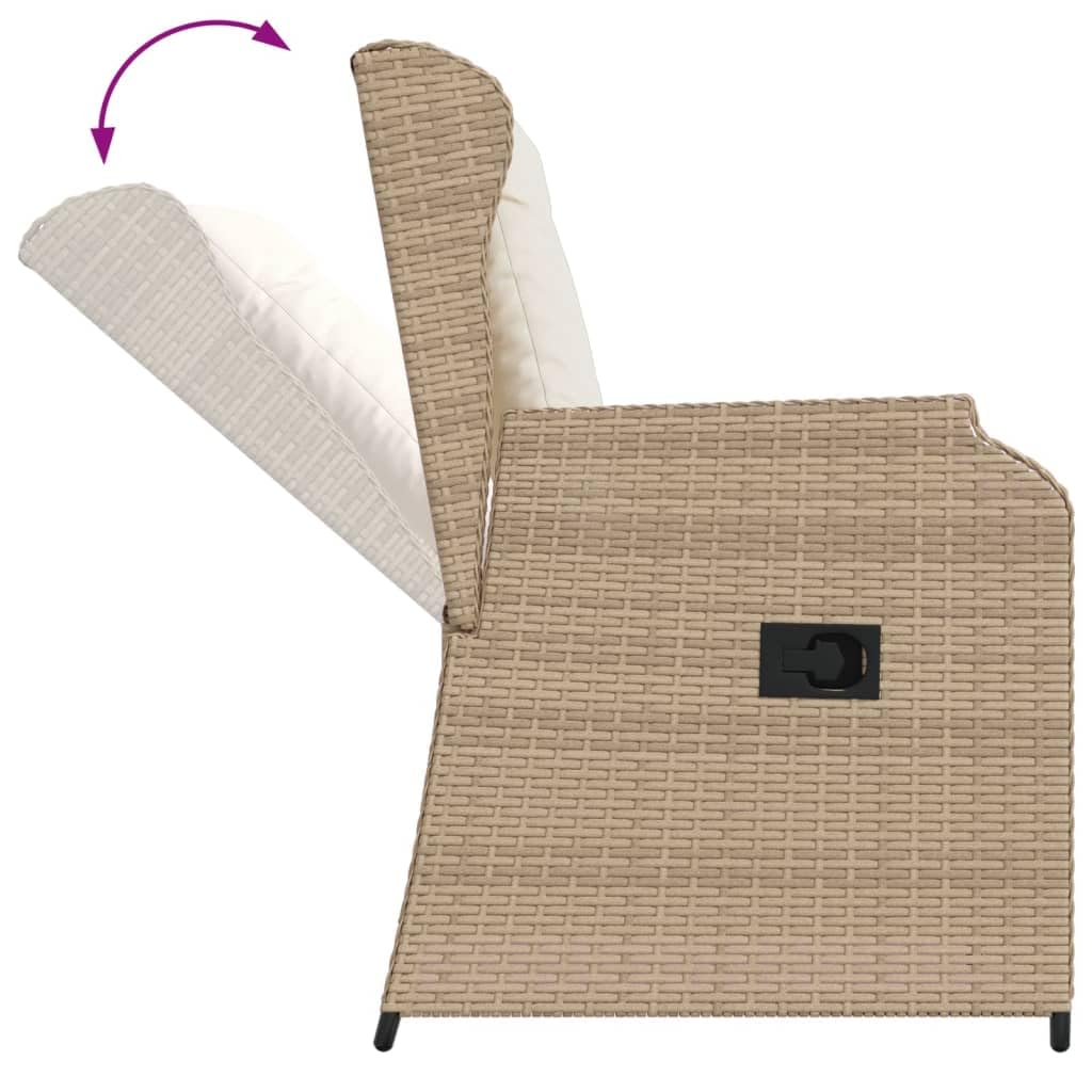 Set 2 Sedie da Giardino Reclinabili in Polyrattan con Cuscini | Poltrone relax con schienale regolabile e cuscini sfoderabili, ideali per arredare terrazza, balcone o patio esterno.