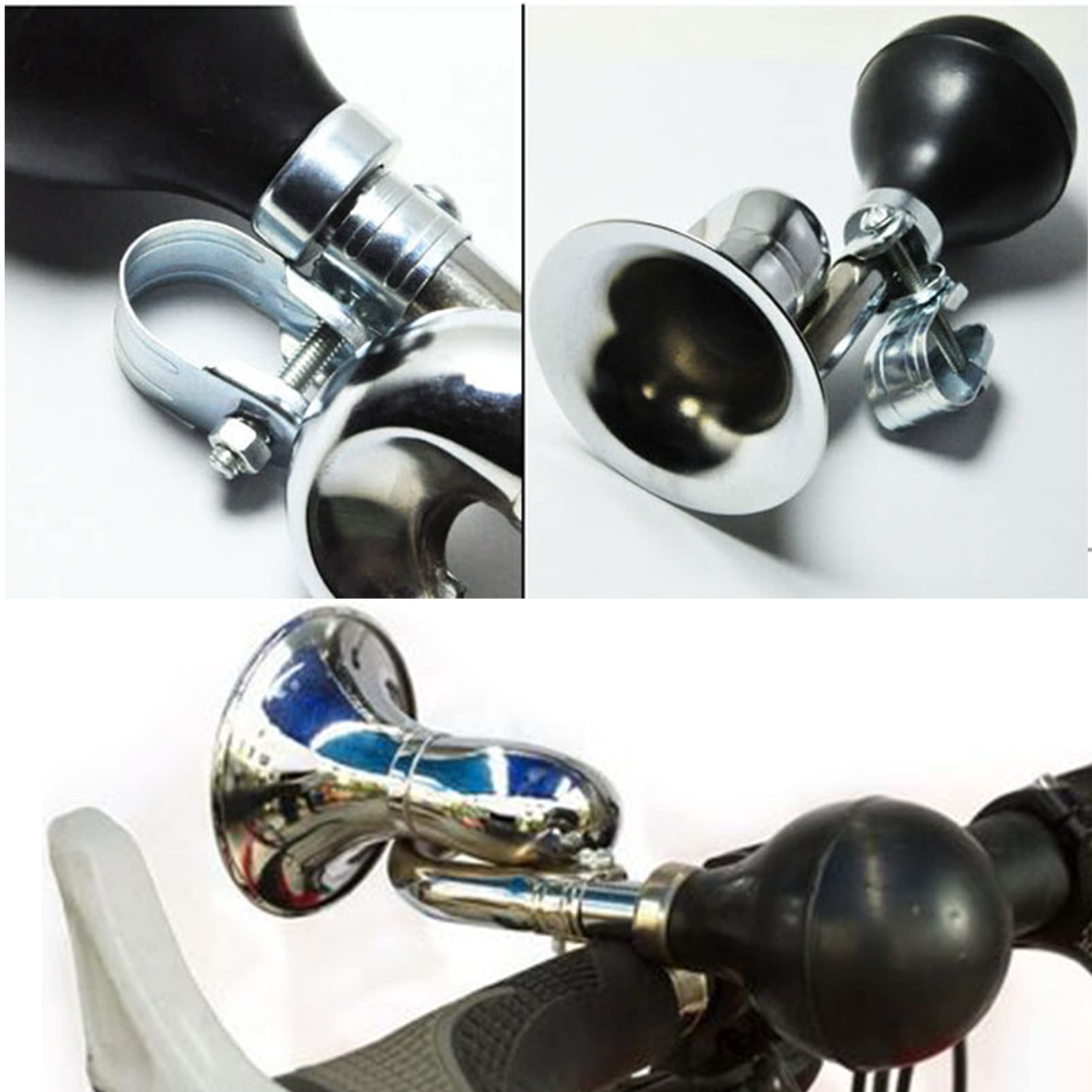 Clacson per Bicicletta in Metallo con Morsetto Regolabile 180x75x65mm