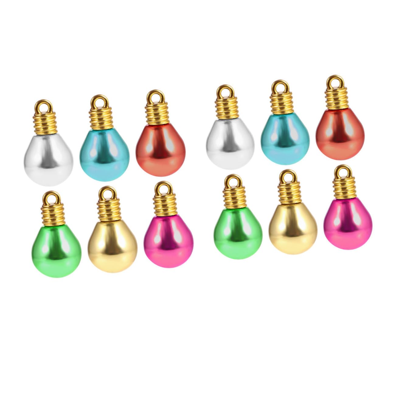 COHEALI 100piezas Decoración de Bombillas Redondas DIY de Cuentas de Plástico Hechas Mano Agujero Grande para Joyería Creativa Suministros para Manualidades de Navidad