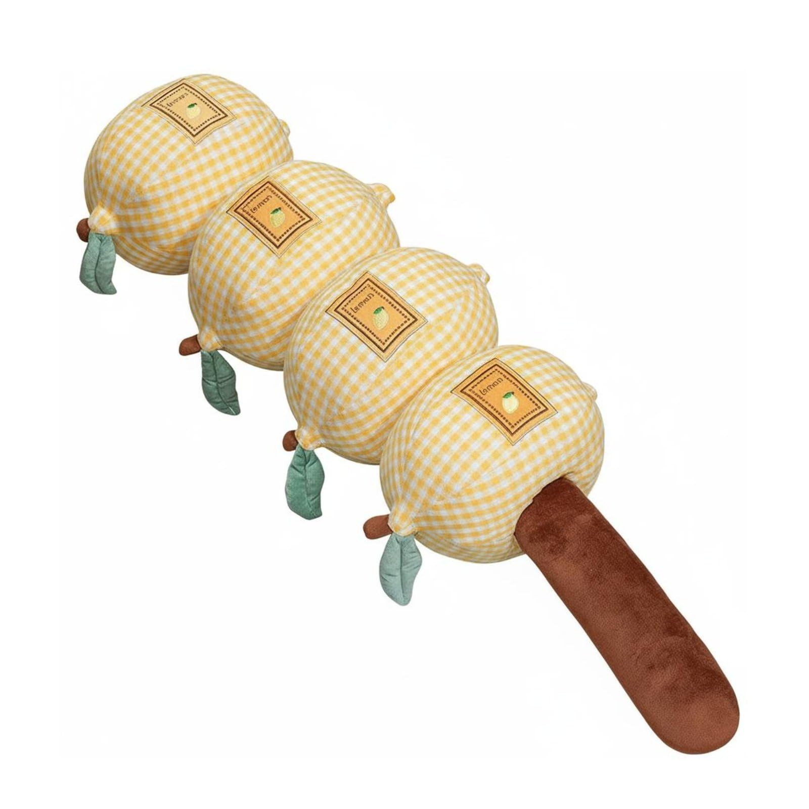 Soft and Comfortable Candied Fruit Skewer Pillow Multi-Functional Side Sleeper Leg Pillow Skin-Friendly Textile Apple Skewer Plushie Fully Filled for Women, Lounging, Sofa, Reading, Yellow, 15-image-28