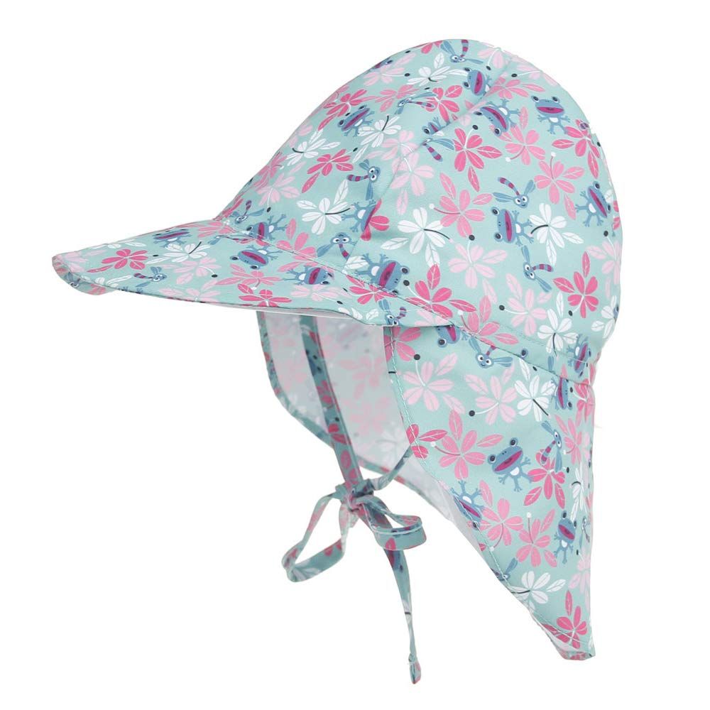 LACOFIA Sombrero de Playa de protección Solar para bebé Gorro de Verano de Solapa Ajustable Super Suave para niños