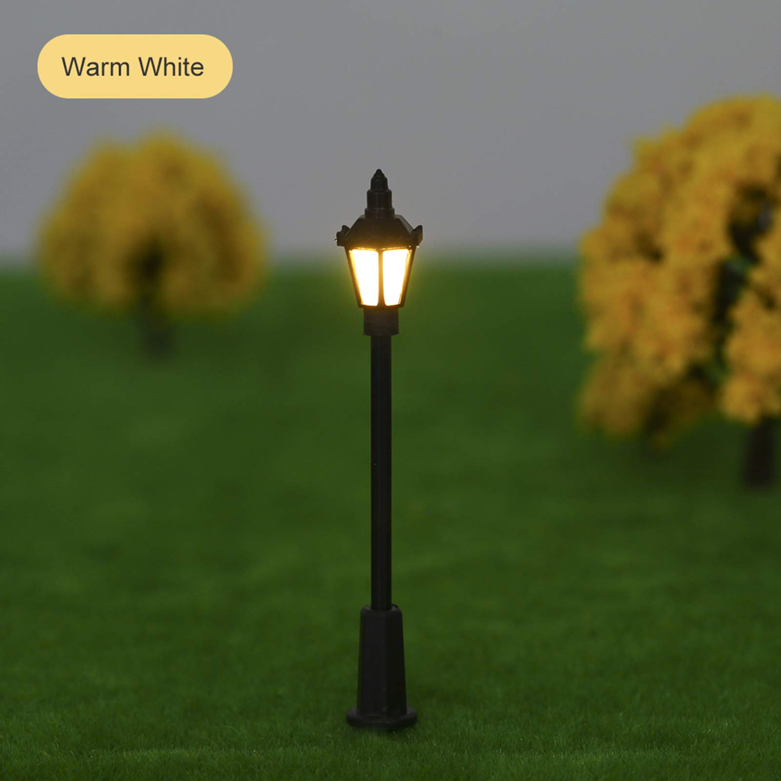 Lot De 5 Lampadaires Miniatures Pour Train Électrique - Échelle 0 - LED 3V - Métal - Décoration Maquette Paysage - 2
