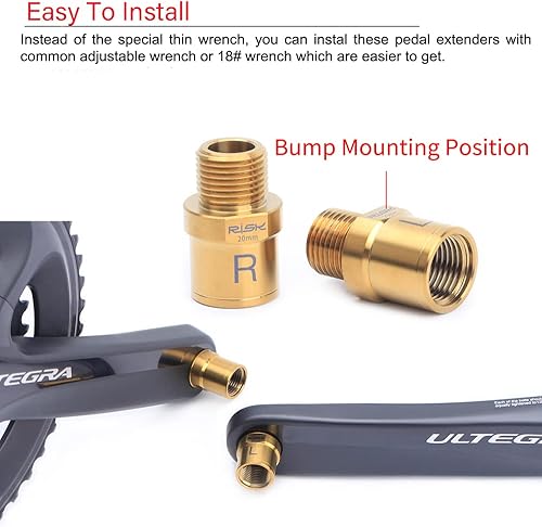 Miniatura 3 de Extensores de pedal de bicicleta, aleación de titanio de 160.787 in, 916" roscado, para bicicleta de montaña, bicicleta BMX