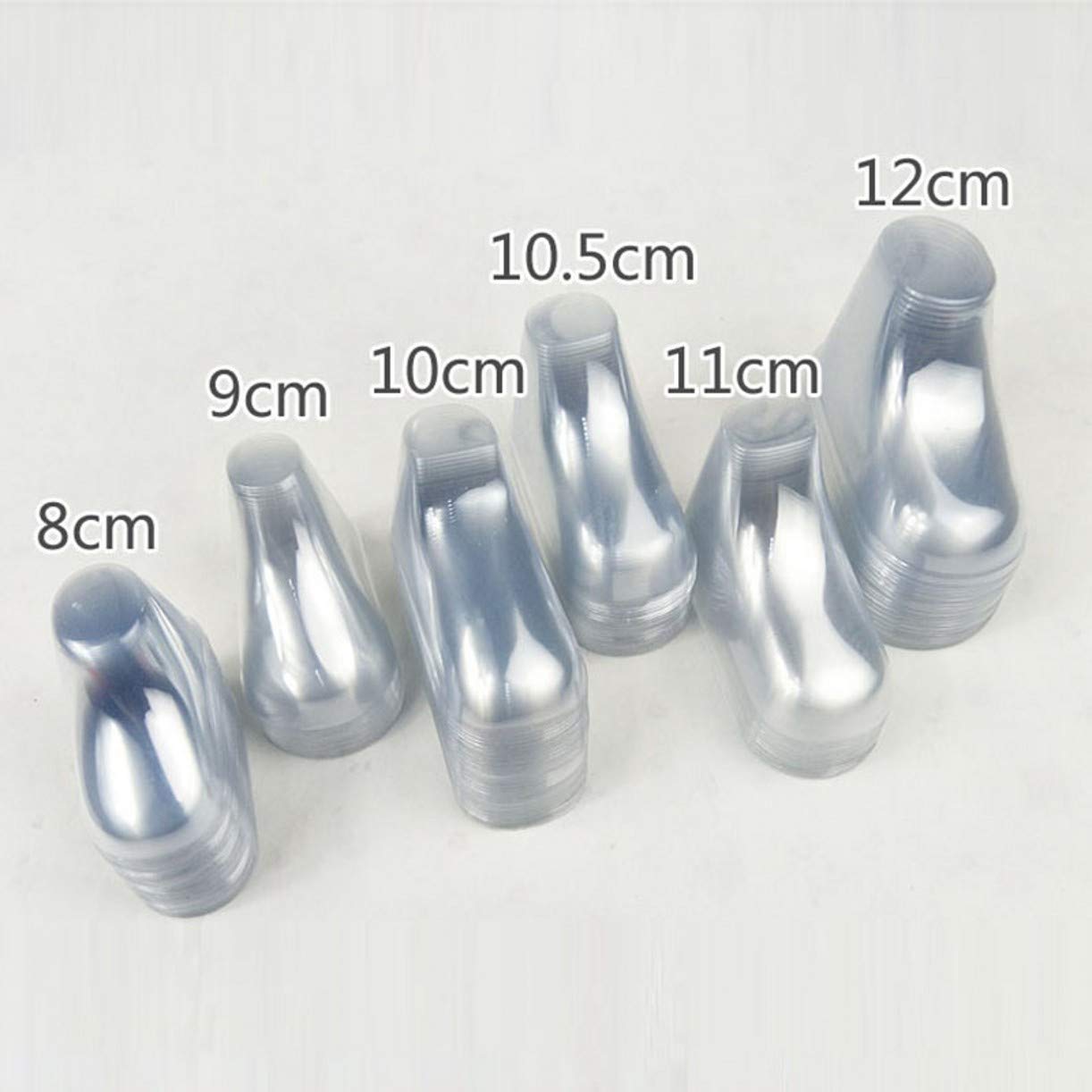 ZHONGJIUYUAN 50-Pack Clear Plastic Baby Feet Display Kid Toddler Booties Shoes Socks Display Stand Holder (10cm)