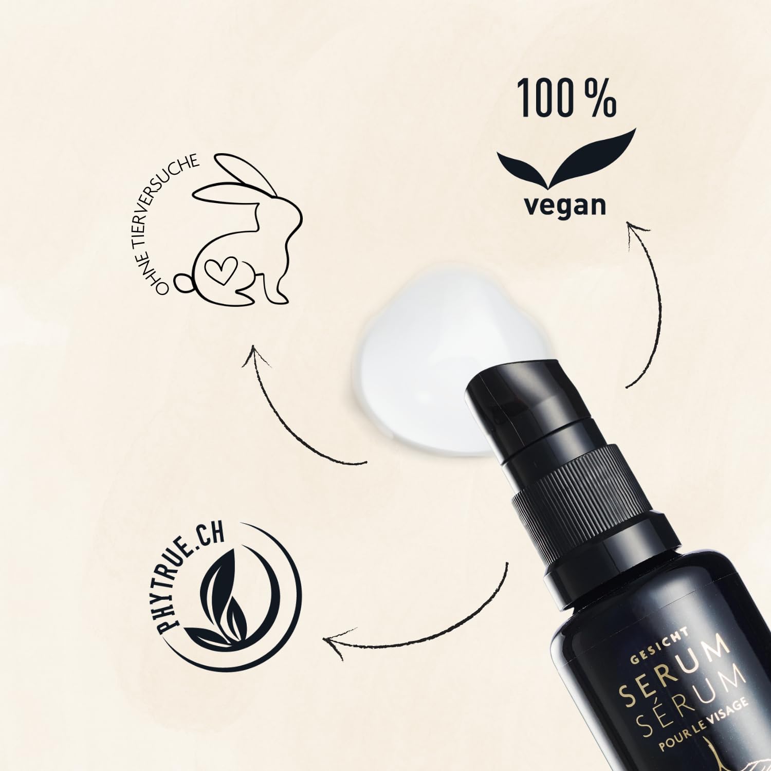Gesichtsserum mit Hyaluron | Bio Rosenwasser & Knospenextrakte | 30ml | Feuchtigkeitsspendend | Glättend | 100% natürlich & vegan | Naturkosmetik | Made in Switzerland