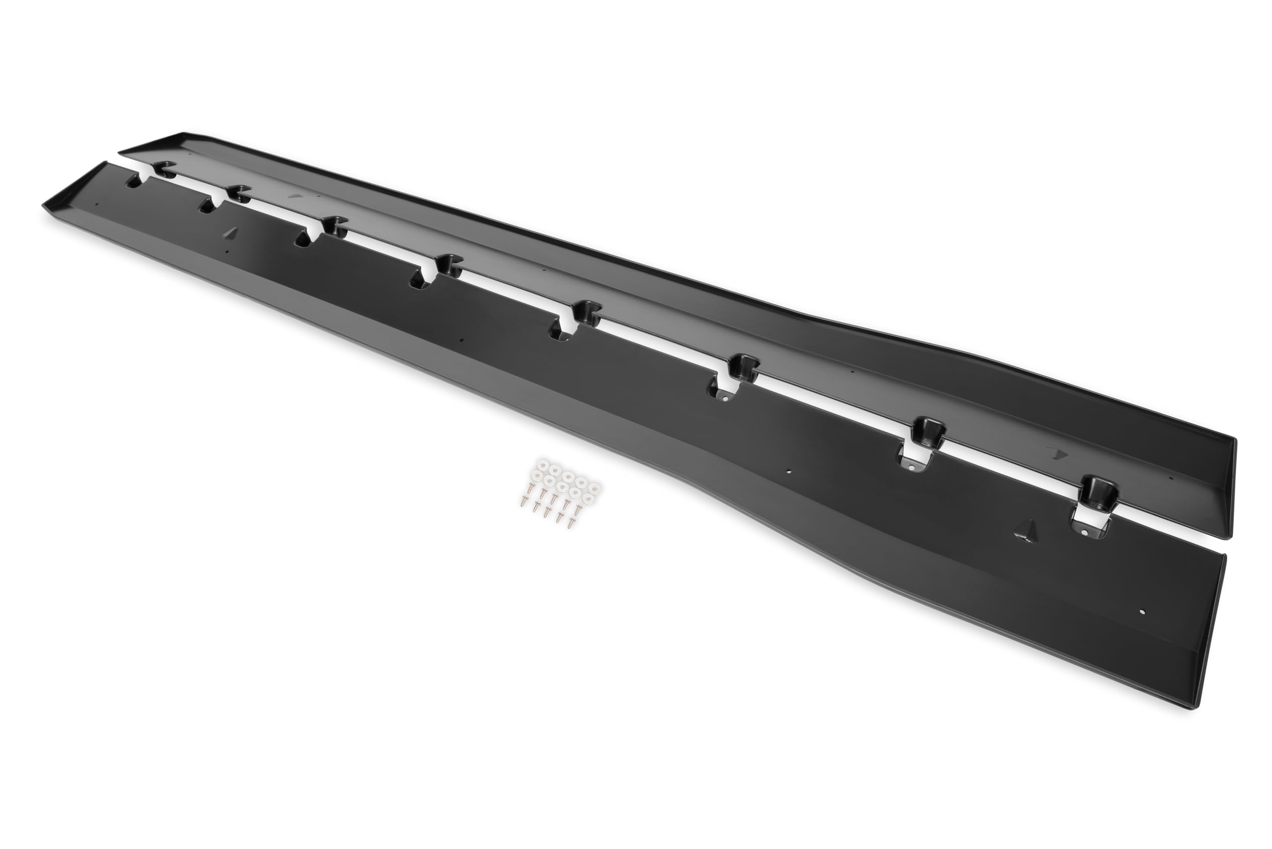 Drake Muscle Cars JR3B-6510129-AB Side Rocker Splitters Satin Black Pair