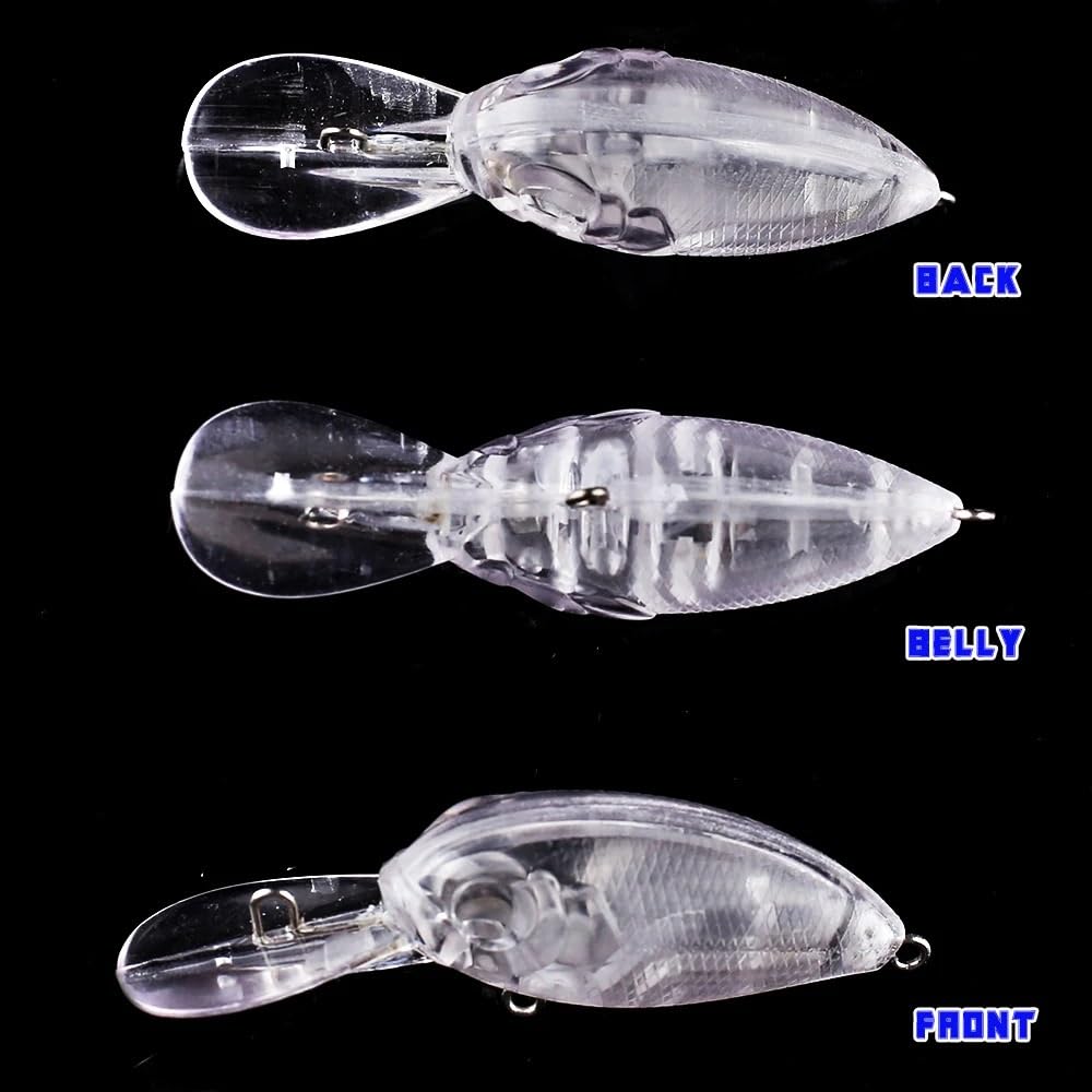 50 Uds. Crankbait en Blanco sin Pintar-cebos Duros de Buceo Medio de 5,5 cm/3,8g for Señuelos de Pesca DIY-Perfecto for Pesca de lubina