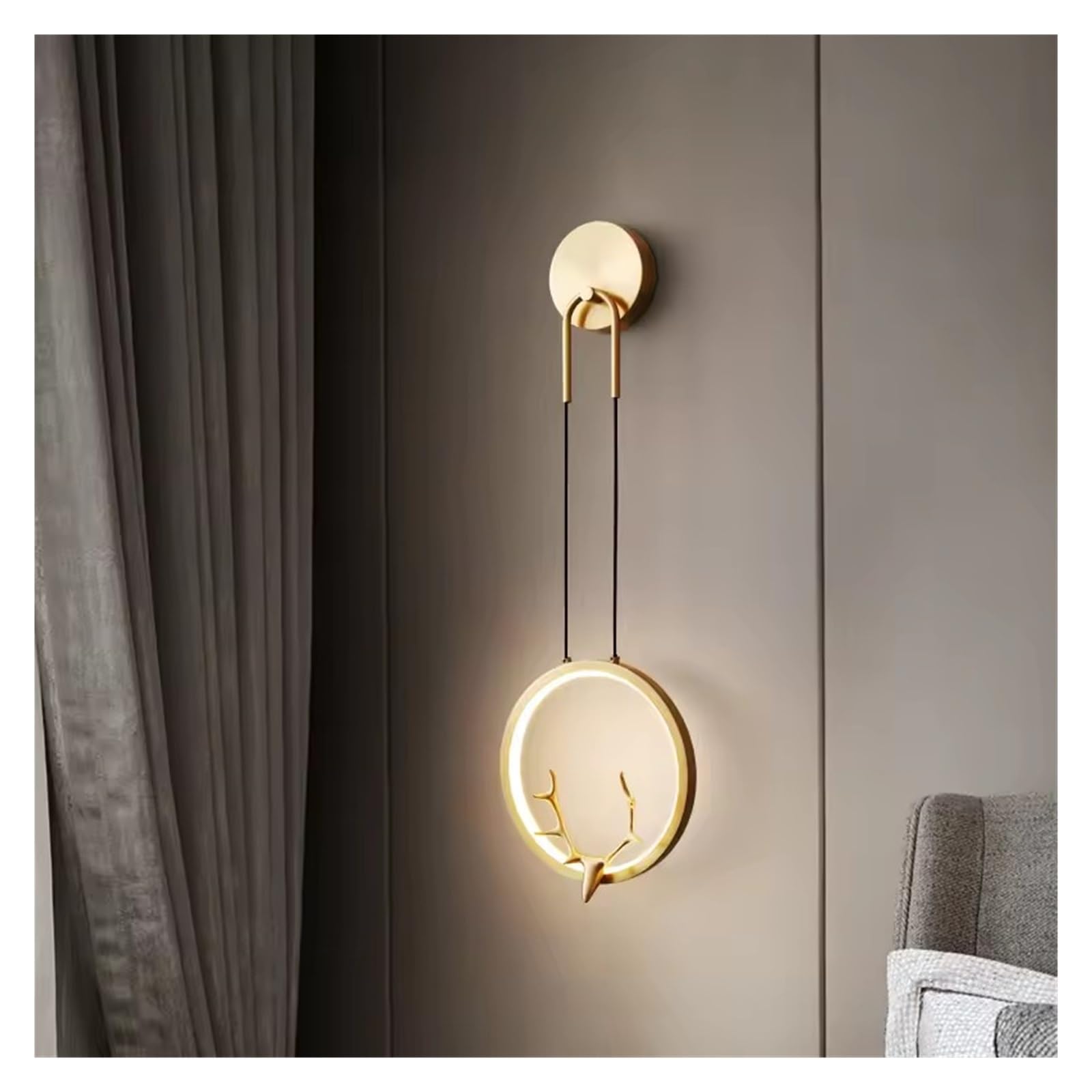 ZTCHSENZT Contemporary Copper Wall Light LED 3 Colors Gold Sconce Lamp Creative Antlers Decor for Home Living Bed Room,3 Colors