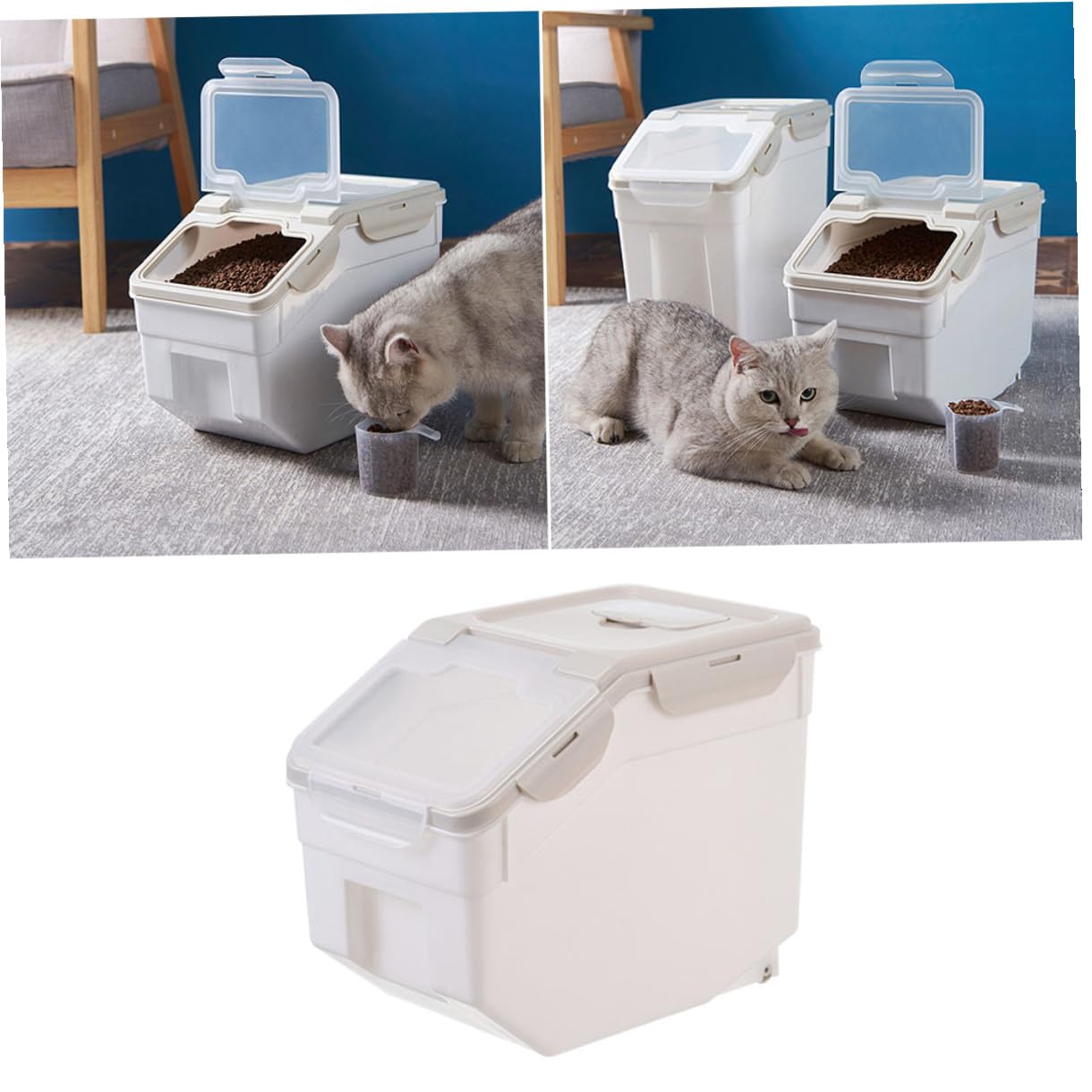 Angoily Contenedor de Almacenamiento para Mascotas Grande, Pp Beige