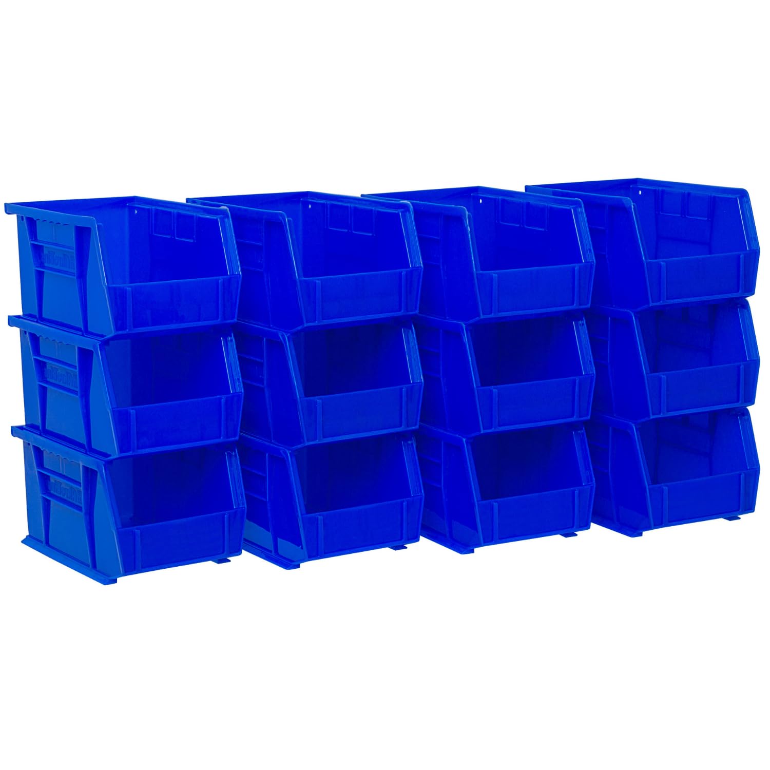 Akro-Mils 30237 AkroBins Plastic Storage Bins, Space-Saving Stackable Bins for Garage, Pantry, Craft Organization, 9" x 6" x 5", Blue, 12-Pack