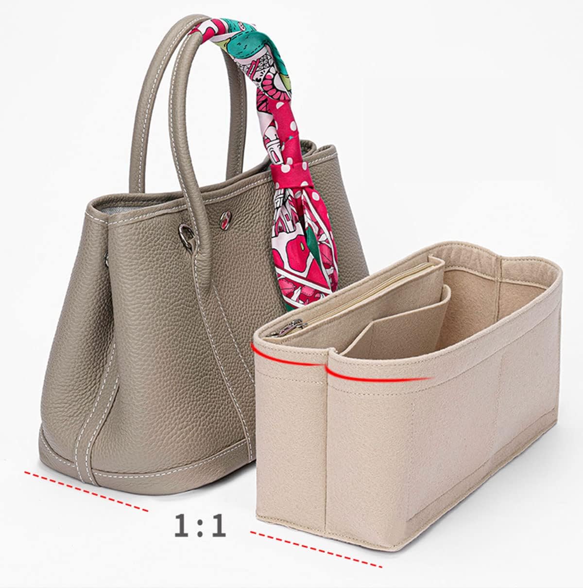 Lckaey purse organizer insert for garden party 36 insert organizer bag garden party 30 36 tote 2035beige-L