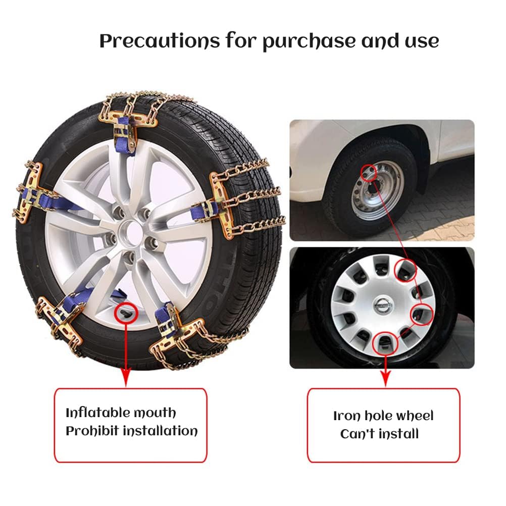 Cadenas de Nieve Cadenas de Neumáticos Antideslizantes para Automóviles SUV Camiones (M)