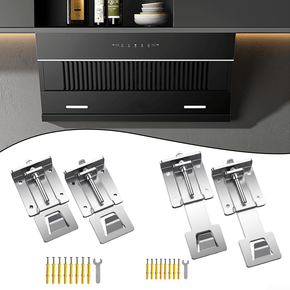 2 x Montagehalterung, verzinkte Aufhängung für Dunstabzugshaube, verstellbarer Installationsbereich (erweiterte Version)