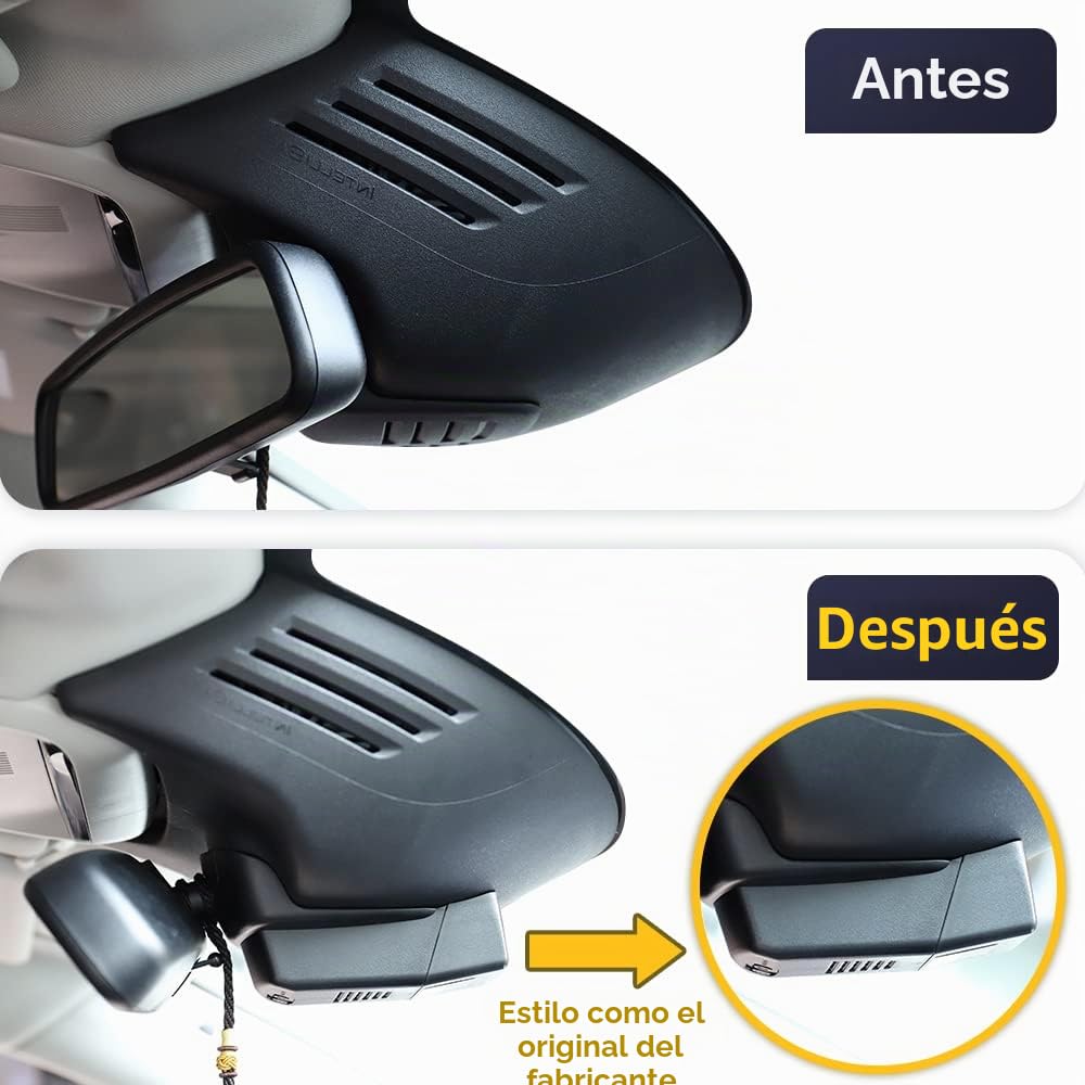 Fitcamx Cámara de Coche Adecuada para Volvo XC90/ XC90 Recharge/ XC90 Hybrid 2016-2022, 4K OEM Dashcam, UHD 2160P Video WiFi, Visión Nocturna, G-Sensor, Grabación en Bucle, WDR, con Tarjeta de 64 GB