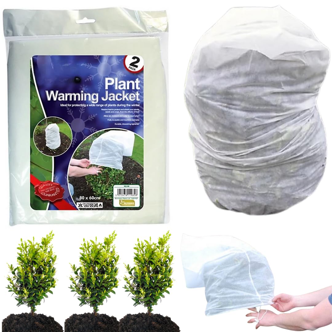 Citystores KF 2 Plant Warming Jackets, 80cm x 60cm, Protects Plants from Frost, Cold, and Wind Garden Insulation Cover for Shrubs, Trees, Bushes Breathable and Reusable