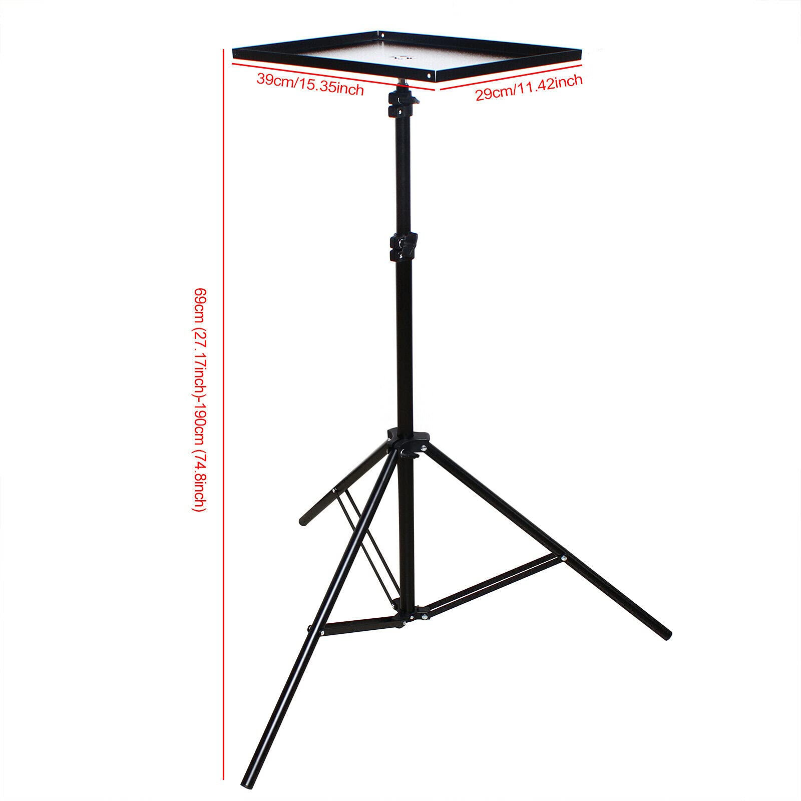 Statyw pod laptopa, stojak na projektor, regulacja wysokości 69-190 cm, stojak na laptopa, stojak podłogowy, do projektora