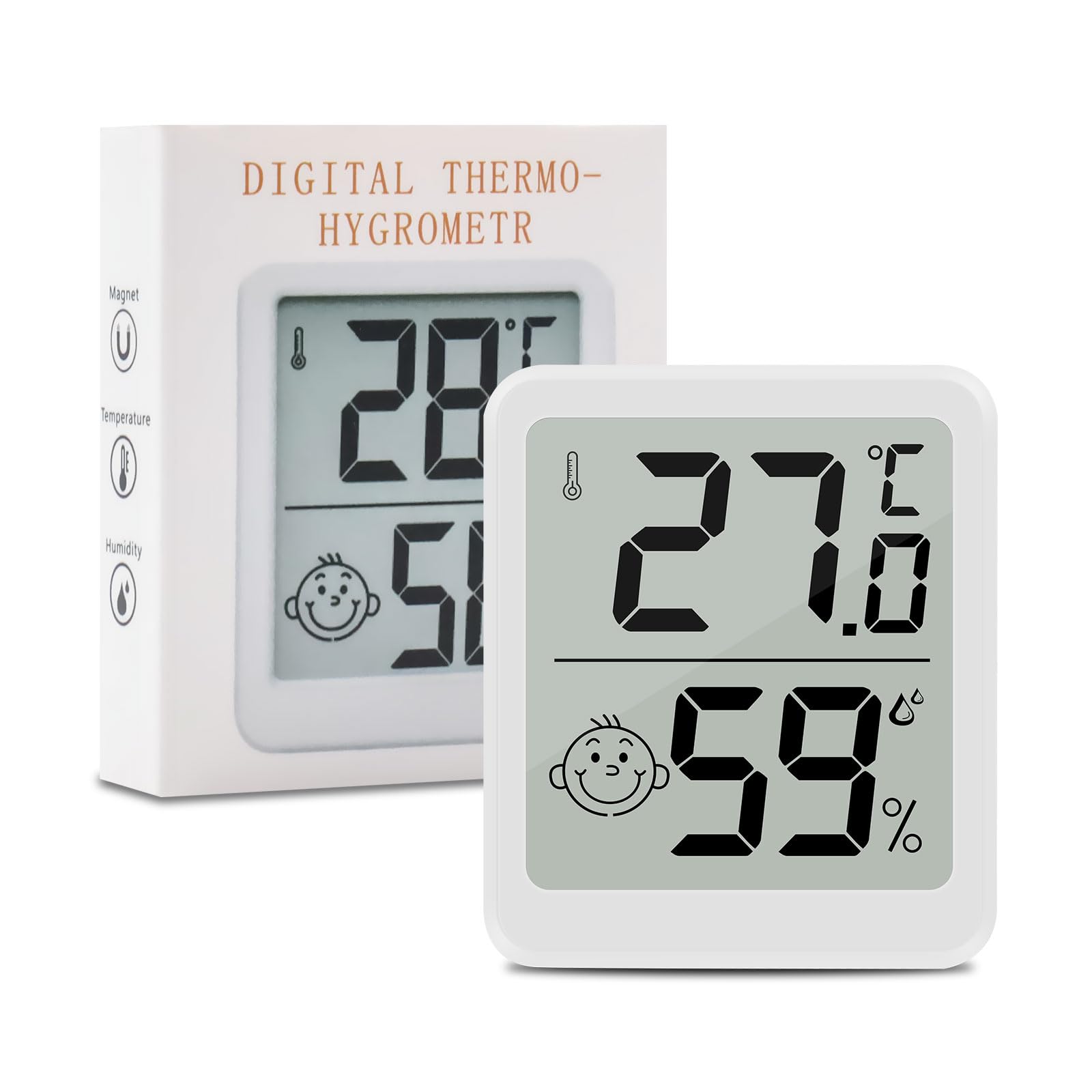 3 Termoigrometri Digitali Wepai - Mini, Per Interni, Con Display Umidit&agrave; E Temperatura
