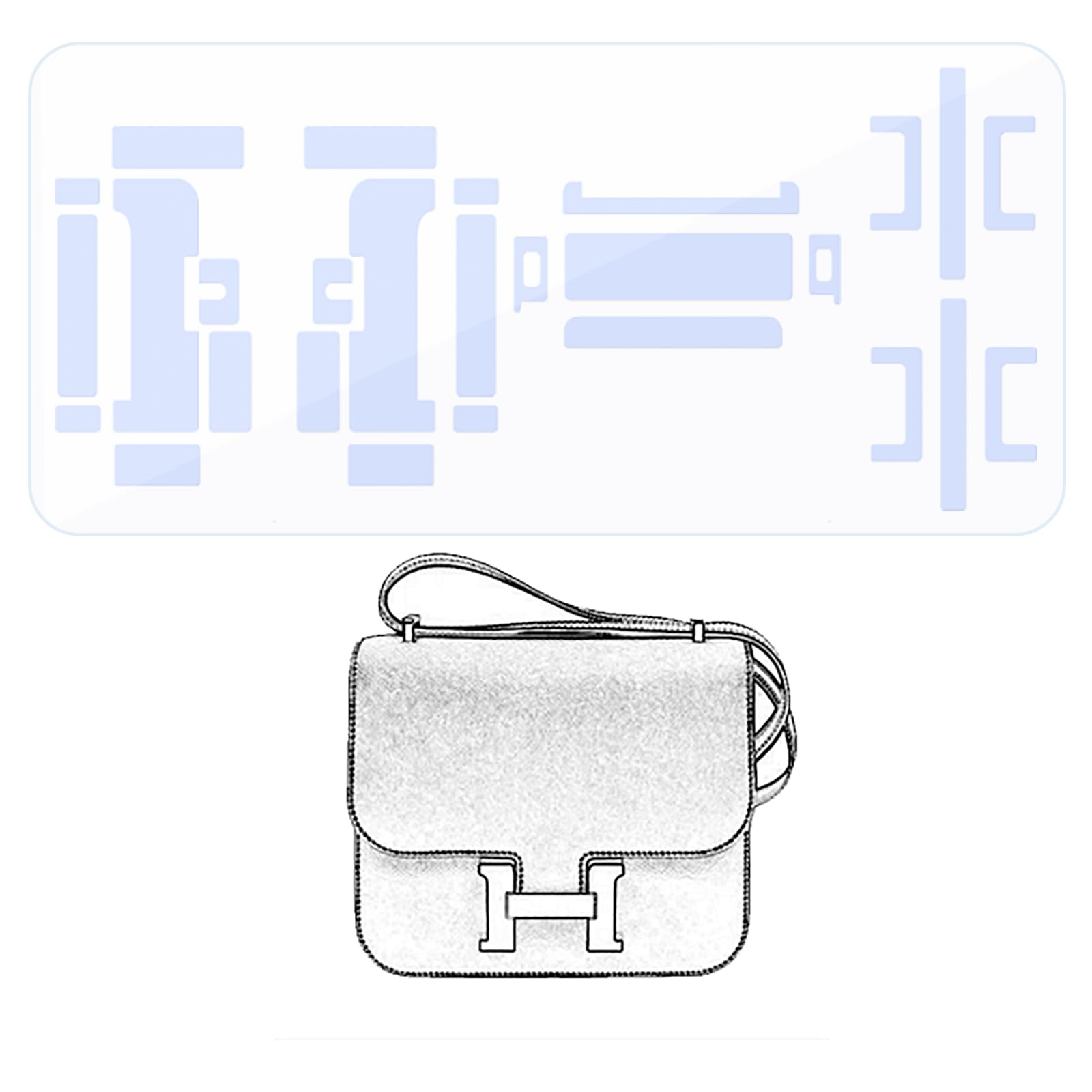 BagArmor Pellicola protettiva hardware, compatibile con Constance 18. Adesivo per borsetta, trasparente, antigraffio, trasparente