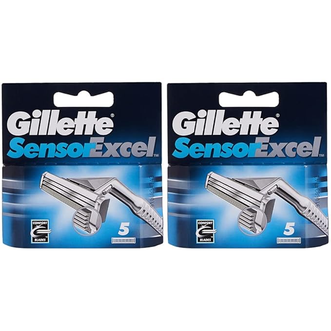 Gillette Sensor Excel Men's Razor Blade Refills, 5 Count, Mens Razors/Blades (Pack