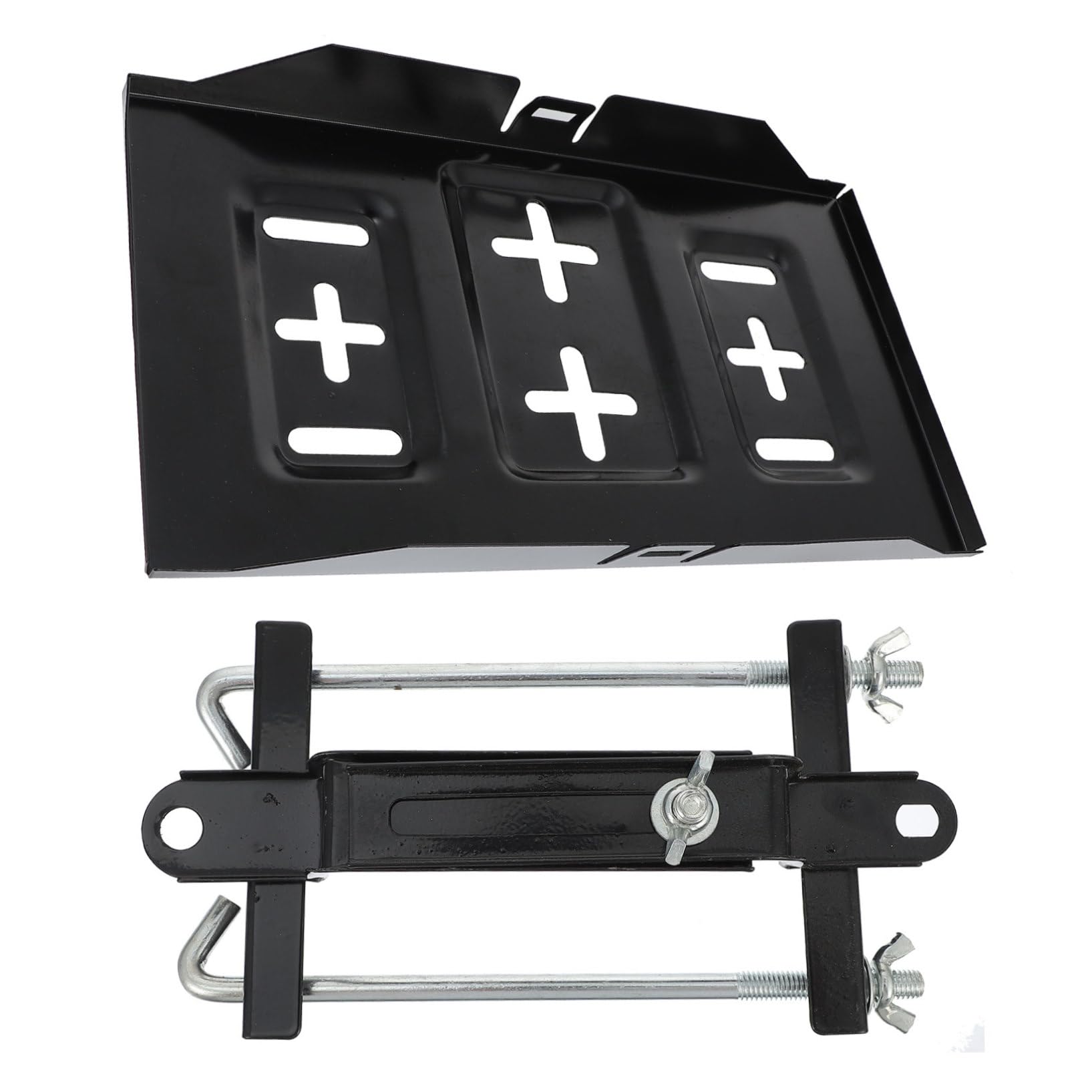 Support de Fixation de Batterie pour Voiture en Fer Noir, 1 Set