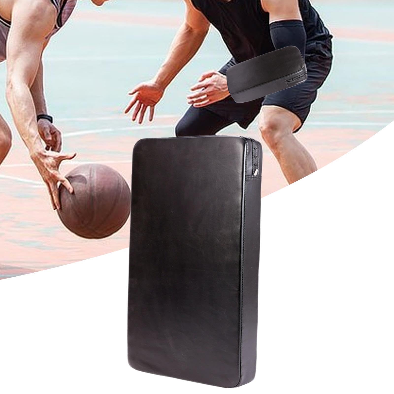 Equipo de Entrenamiento con Almohadilla de Bloqueo para Baloncesto. Práctica Individual de Habilidades de regate y Ejercicios de Equipo con una Resistente protección , Negro , 75x45x10cm
