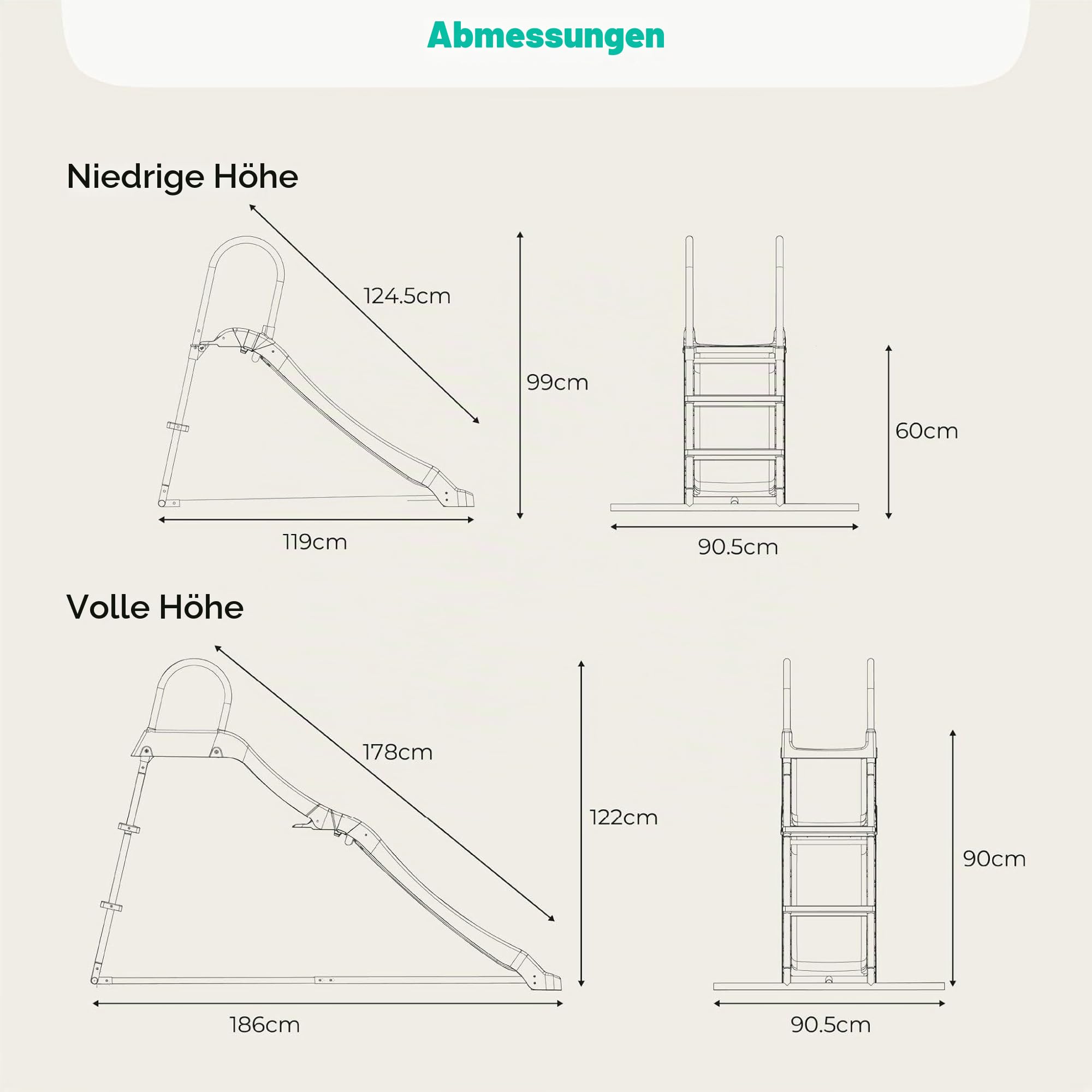 TP Toys Wachsende Rutsche – erweiterbar 1,2 m bis 1,8 m, Kinderalt 18 Monate bis 10 Jahre, langlebiger Kunststoff- und Metalldesign, einfache Montage