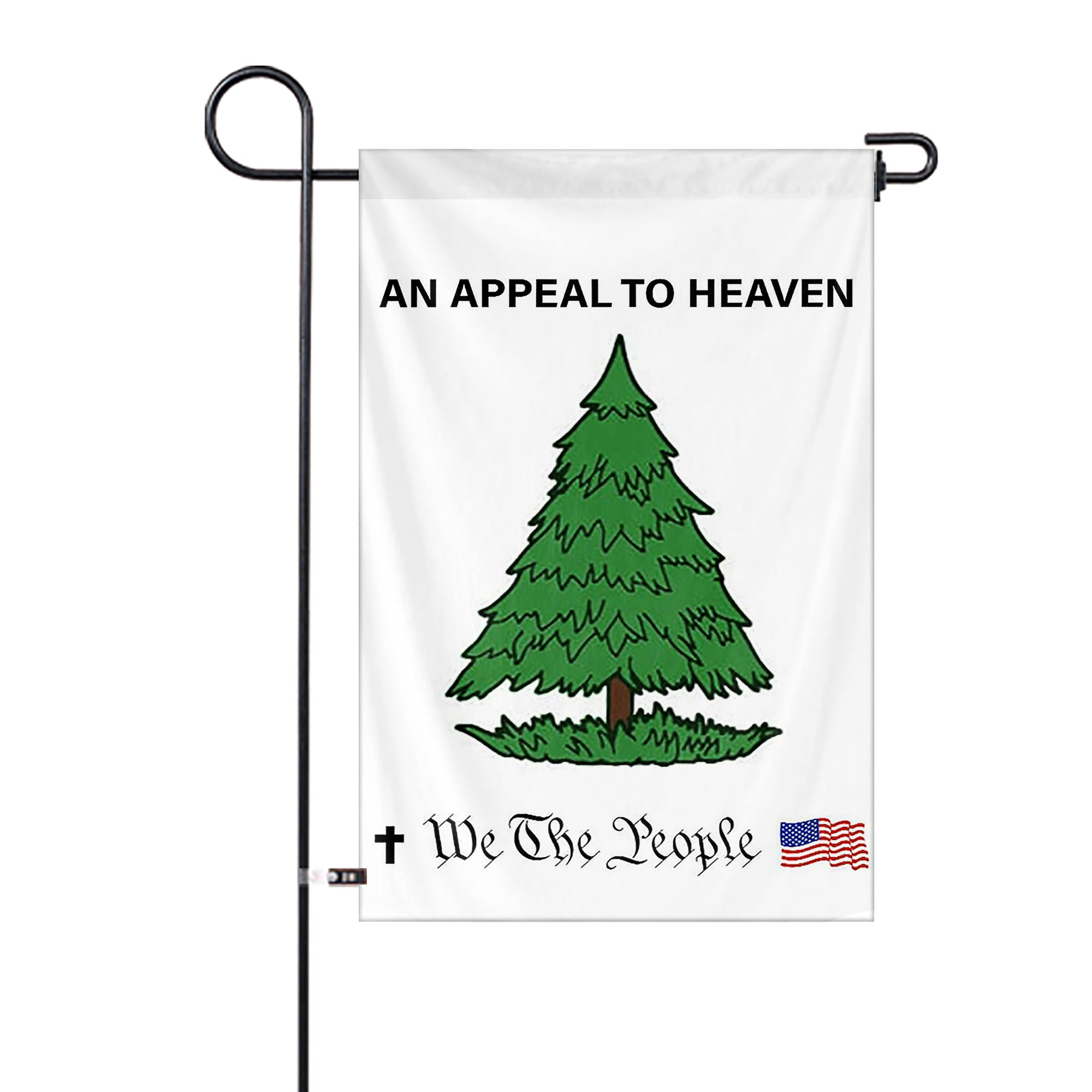 An Appeal To Heaven Flag Garden Flag 12x18 Inch Vertical Double Sided For Outside We The People American War Revolution Liberty Pine Tree Flag House Decor Banner Patriotic Historic Yard Flags