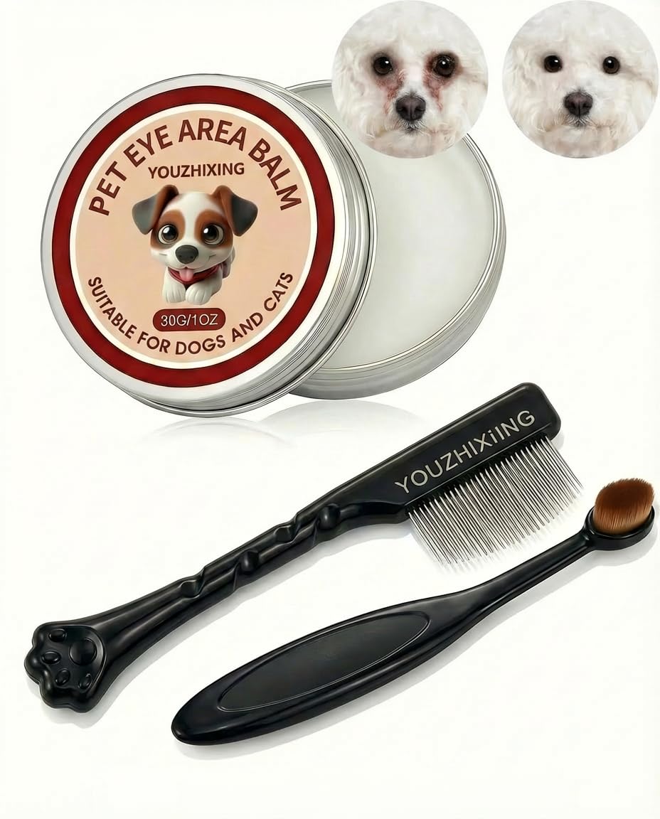 YOUZHIXING Pet Facial Grooming Kit for Dogs & Cats – Natural Fur Balm & Grooming Tools – Gentle Grooming Set for Maltese, Shih Tzu, Poodles & Cats (black, 2in1) — view 7