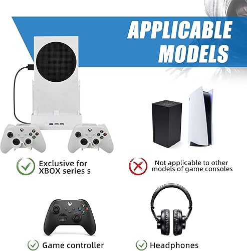 Miniatura 4 de Wall Mount Cooling Fan for Xbox Series S with 2 Fan and 3 USB Port Xbox Series S Wall Mount Kit with Controller Holder & Headphone Hanger Wall Mount