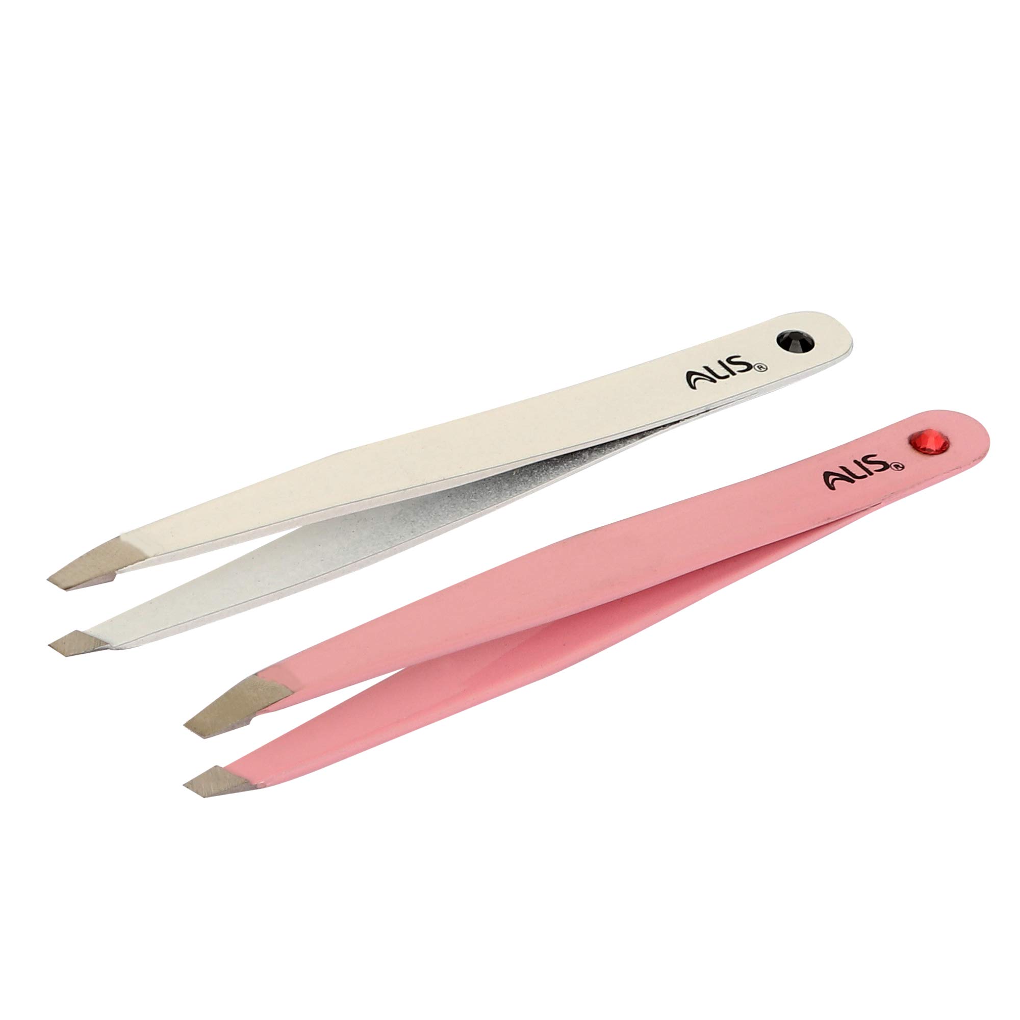 Alis White & Pink Colour Tweezer Plucker Set Precision Tweezers For Eyebrows, Ingrown Hair, Plucking Daily Beauty Tool Set Of 2 Pcs With Travel Case (PINK & WHITE) (B08PZ7PSXL) Amazon Price History, Amazon Price Tracker