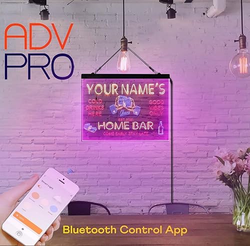 Miniatura 2 de Letrero de luz de neón LED tricolor personalizado de cristal de whisky, una decoración artística única grabada en 3D  Nombre personalizado Fecha