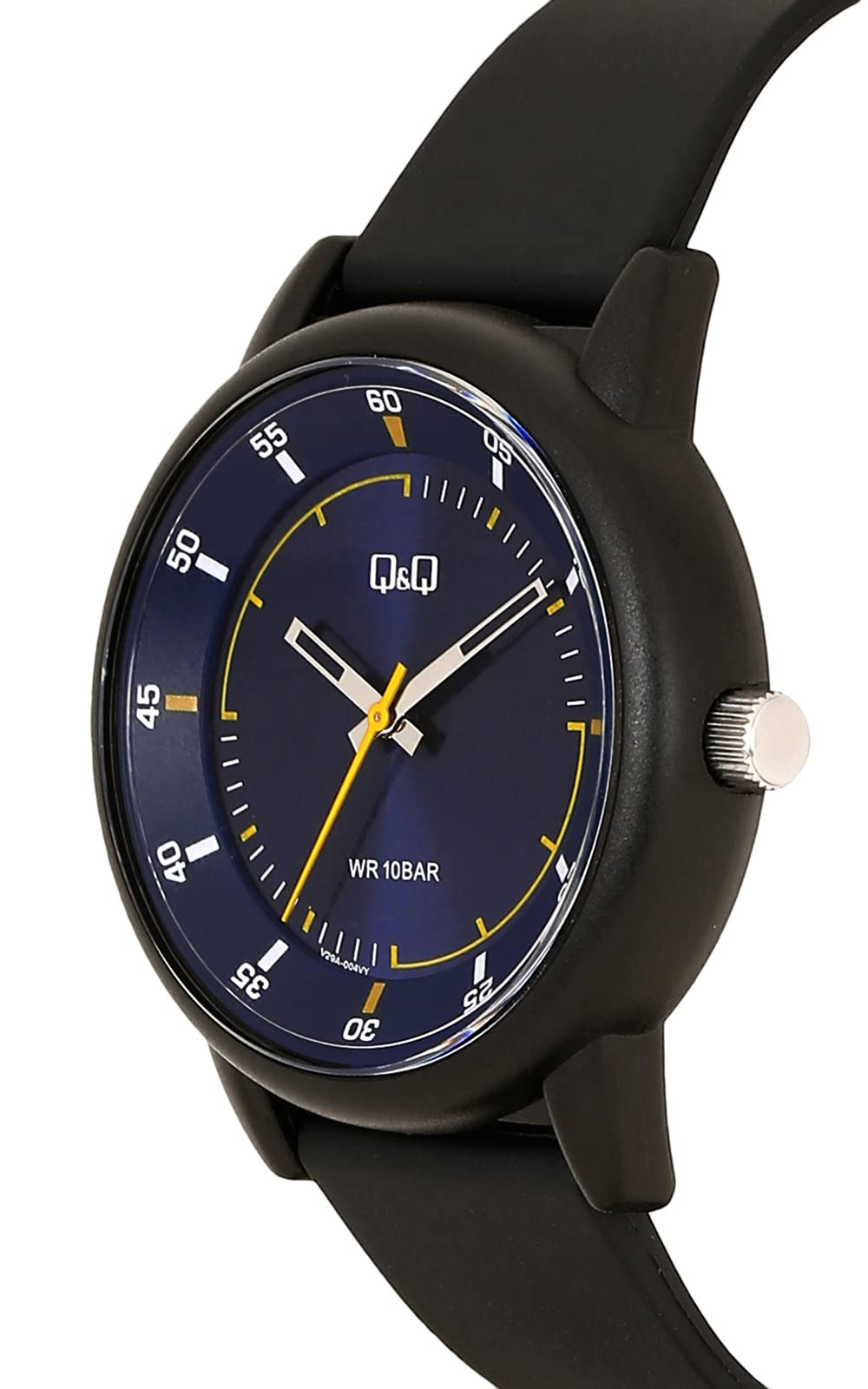 Q&Q WATCHES Reloj Digital de Cuarzo para Hombre con Correa de Silicona V29A-004VY, Negro, Cronógrafo, Digital