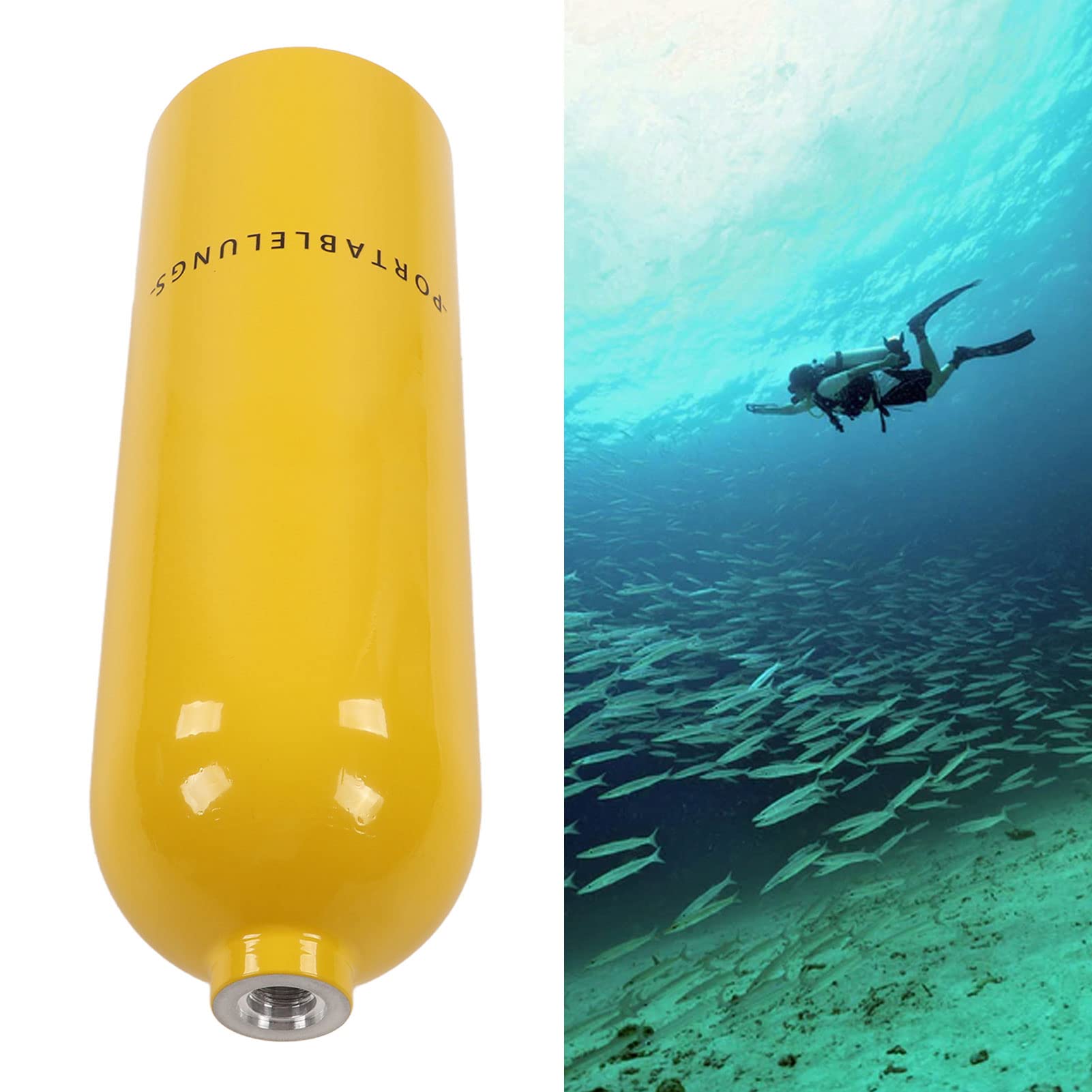 Pilipane ÉQuipement De PlongéE sous-Marine RéServoir Bouteille D'OxygèNe,Mini Bouteille De Plongee,2L X5000Plus PlongéE Cylindre D'OxygèNe Kit RéServoir pour La Respiration sous-Marine