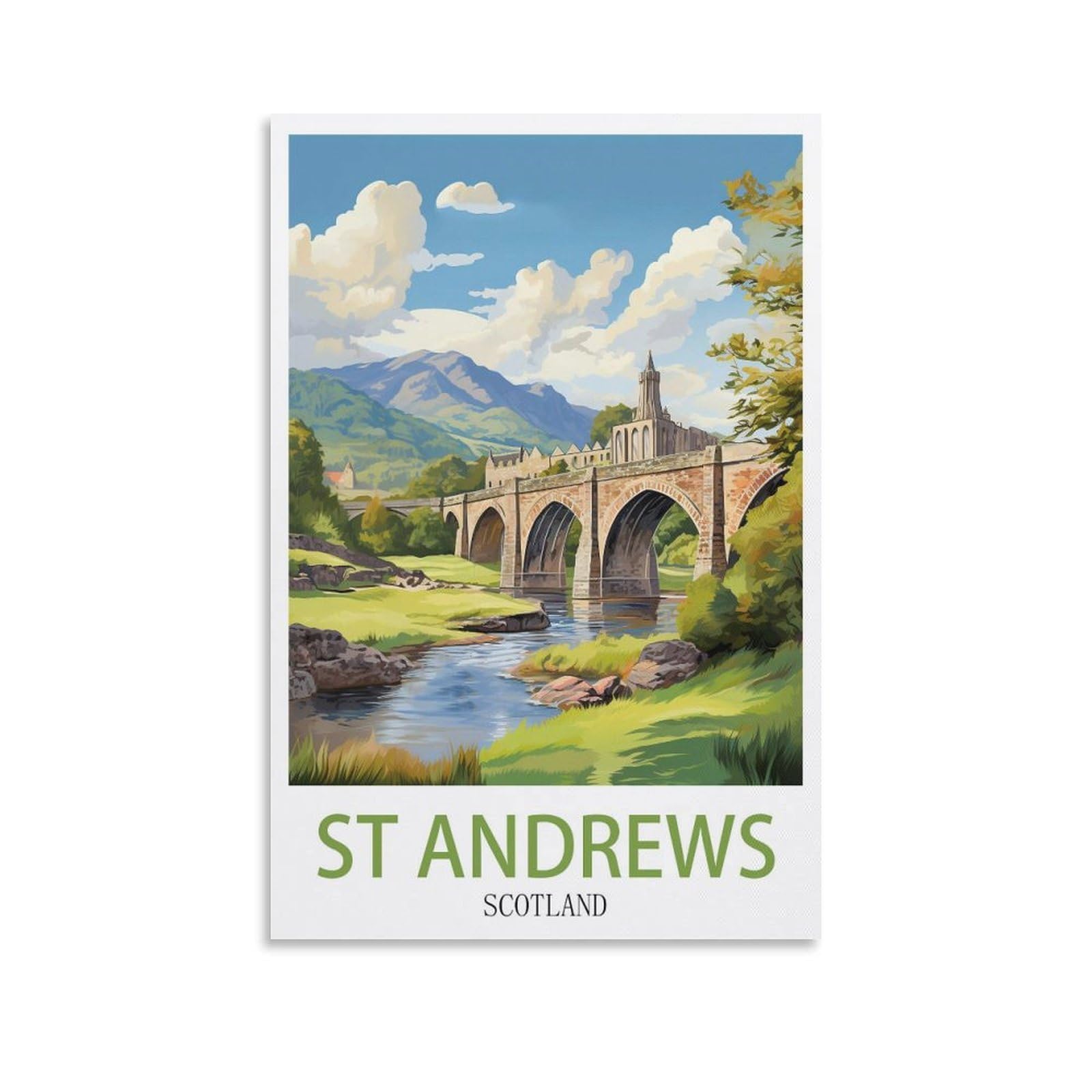 EZMLFA DIY 5D Diamond Art Painting Kits,St Andrews Scotland Colourful Rhinestone Diamond Arts Kits for Beginners, Perfect Home Wall Decor Gifts 40x50cm