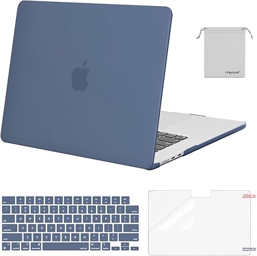 Miniatura 64 de MOSISO Funda compatible con MacBook Air de 15 pulgadas M4 M3 M2 2025 2024 2023 versión A3241 A3114 A2941 con Touch ID, funda rígida de plástico
