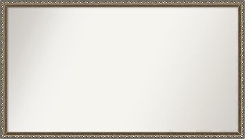 Amanti Art Custom Mirror, Parisian Silver Bathroom Mirror, Wall Mirror or Bathroom Vanity Mirror Over Sink (26.25 x 46.25 in.) Non-Beveled Mirror,