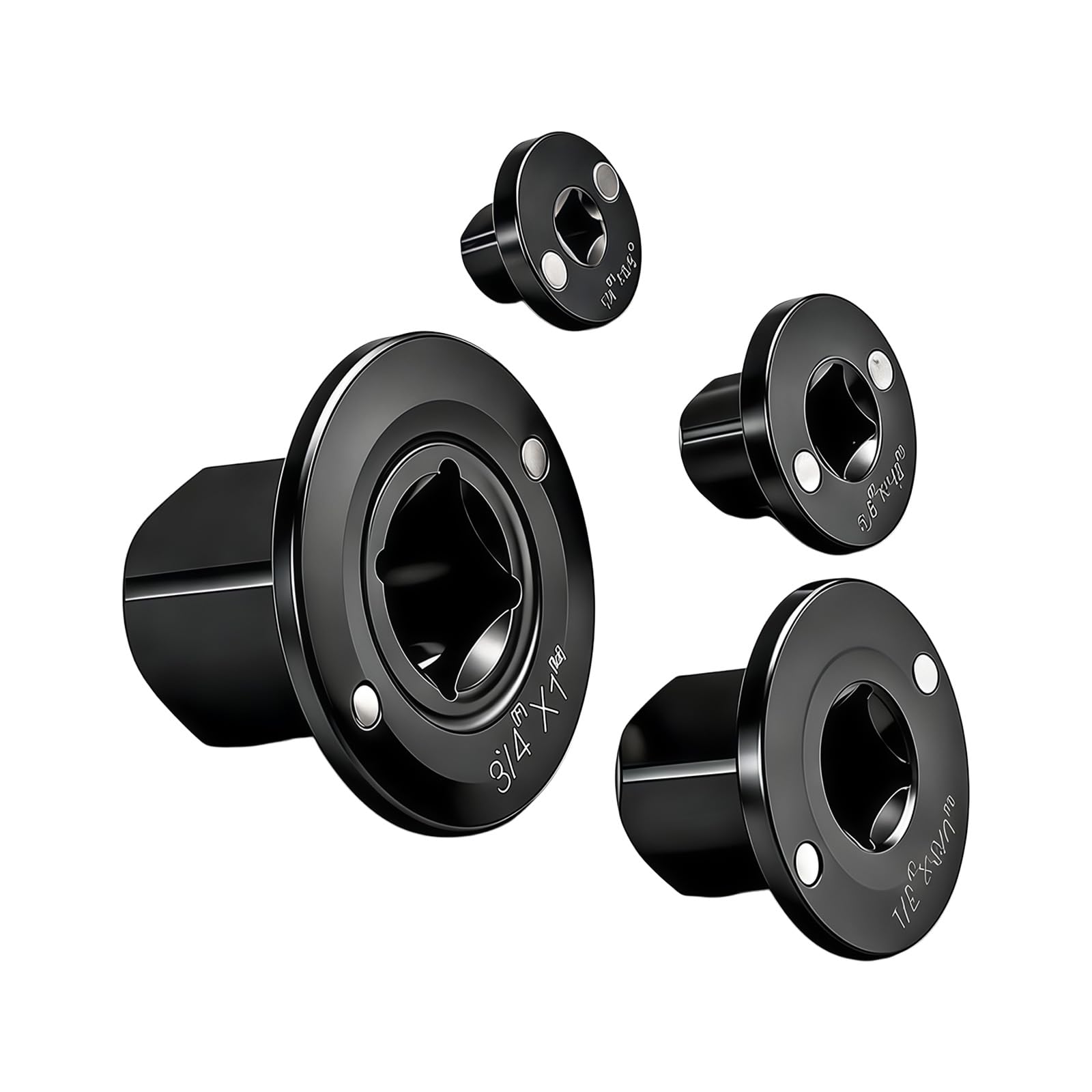Hdoytxxm 4Pcs Heavy Duty 1 / 4Inch 3 / 8Inch 1 / 2Inch 3 / 4Inch Sleeve Conversion Head Bearing Seat Mechanical Drive Adapter Ratcheting Drive Sleeve