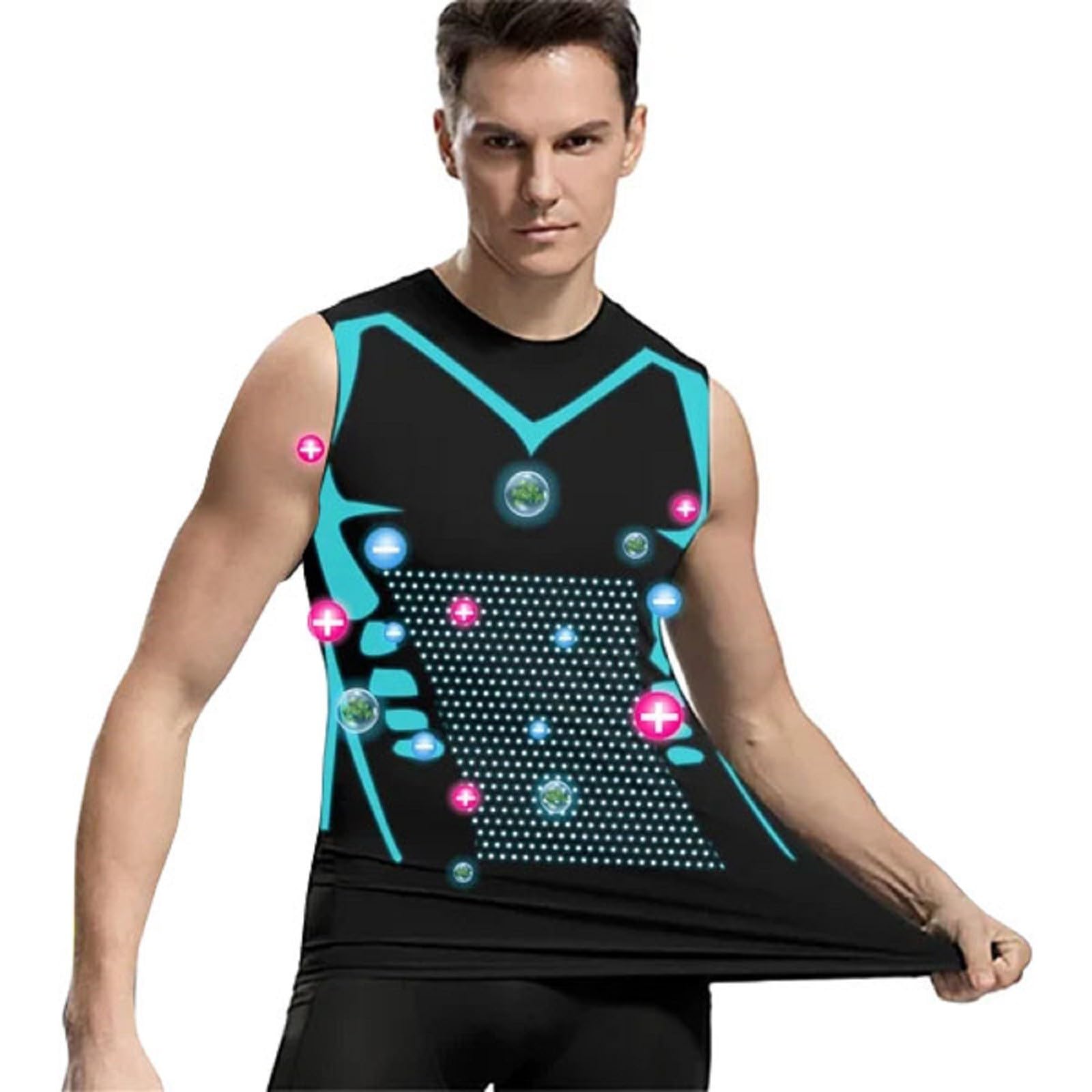 riou Vitaboost Camiseta de Compresión sin Mangas Hombre Secado Rápido 3PC