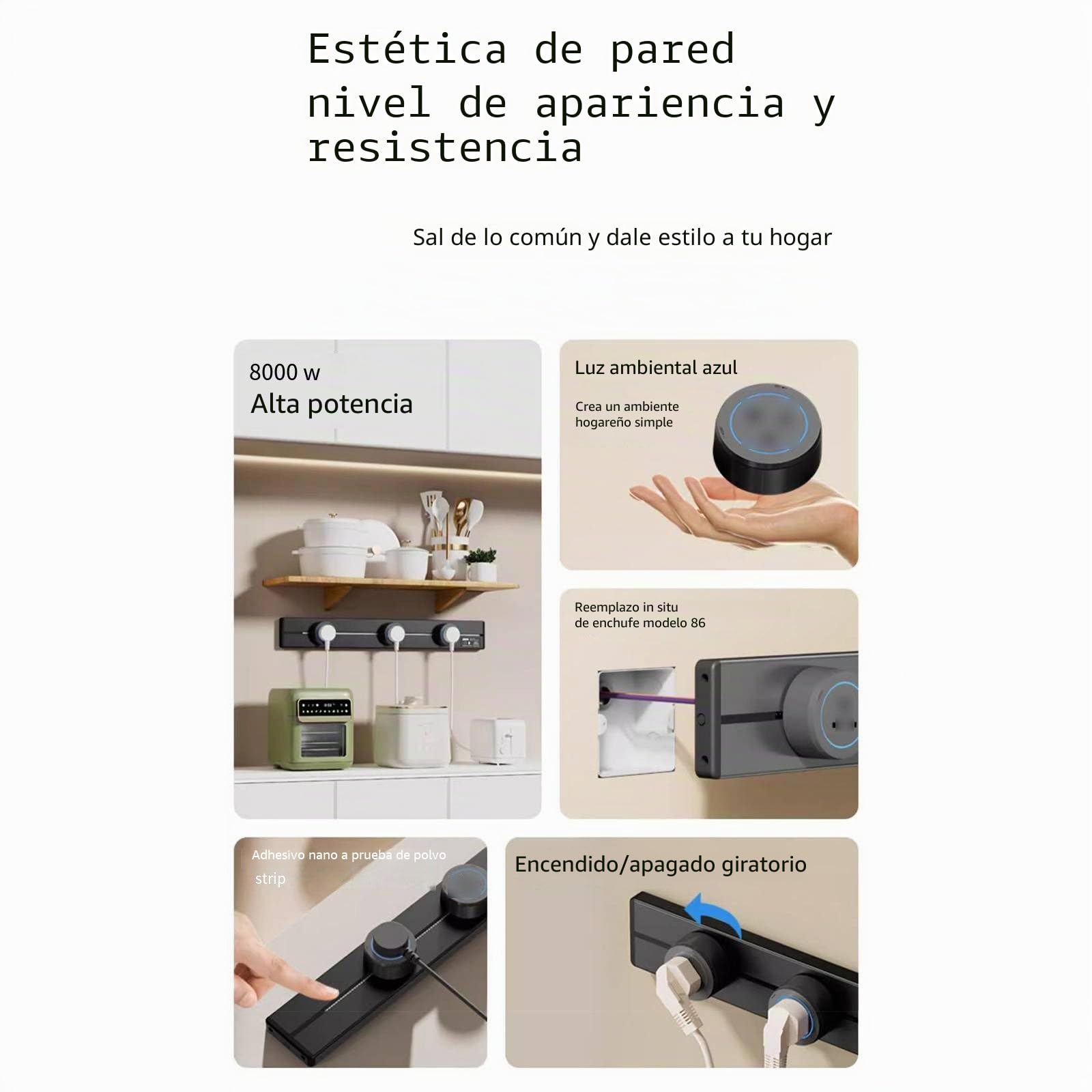 Zócalos de riel eléctrico para Cocina, Superficie extraíble, Enchufe Deslizante montado en la Pared, múltiples Tomas de Mesa,White-40cm