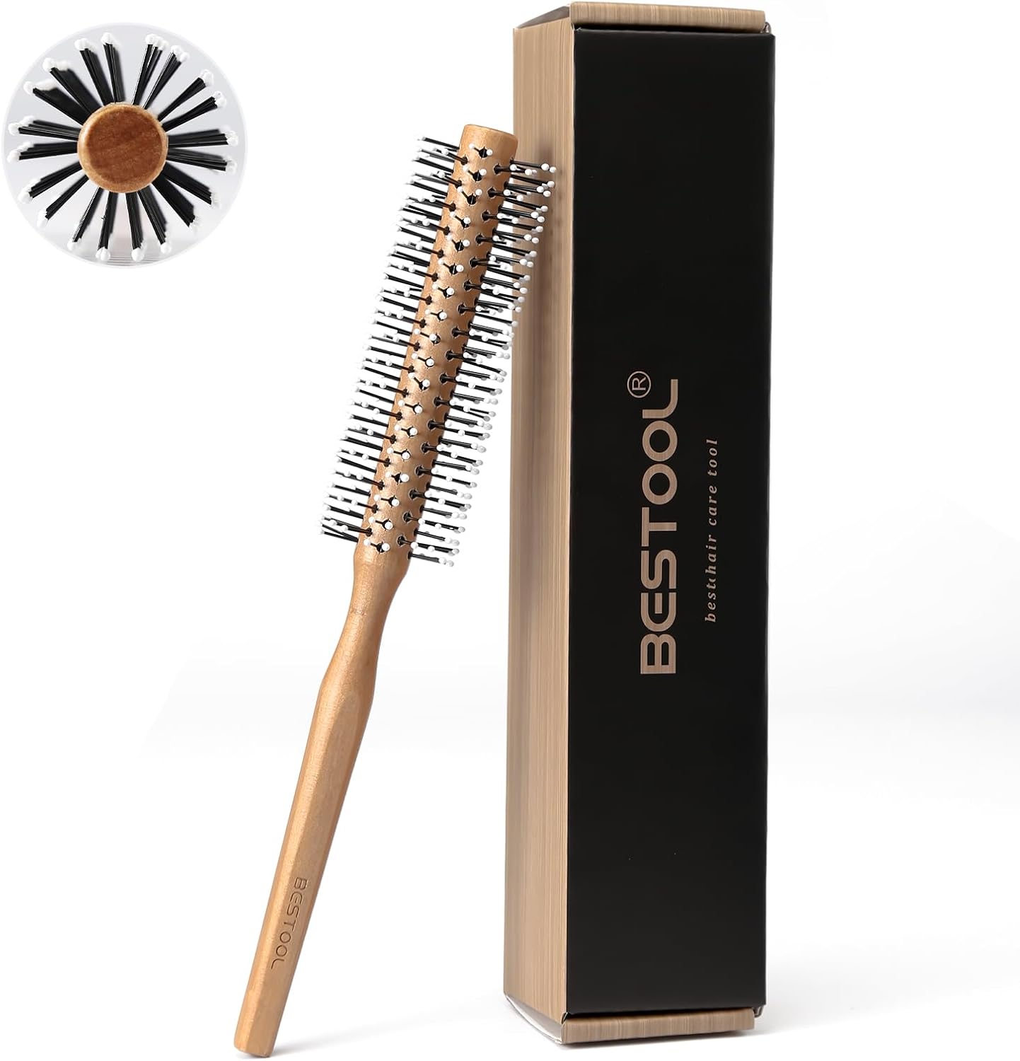BESTOOL Small Round Brush for Short and Medium Hair, Round Brushes for