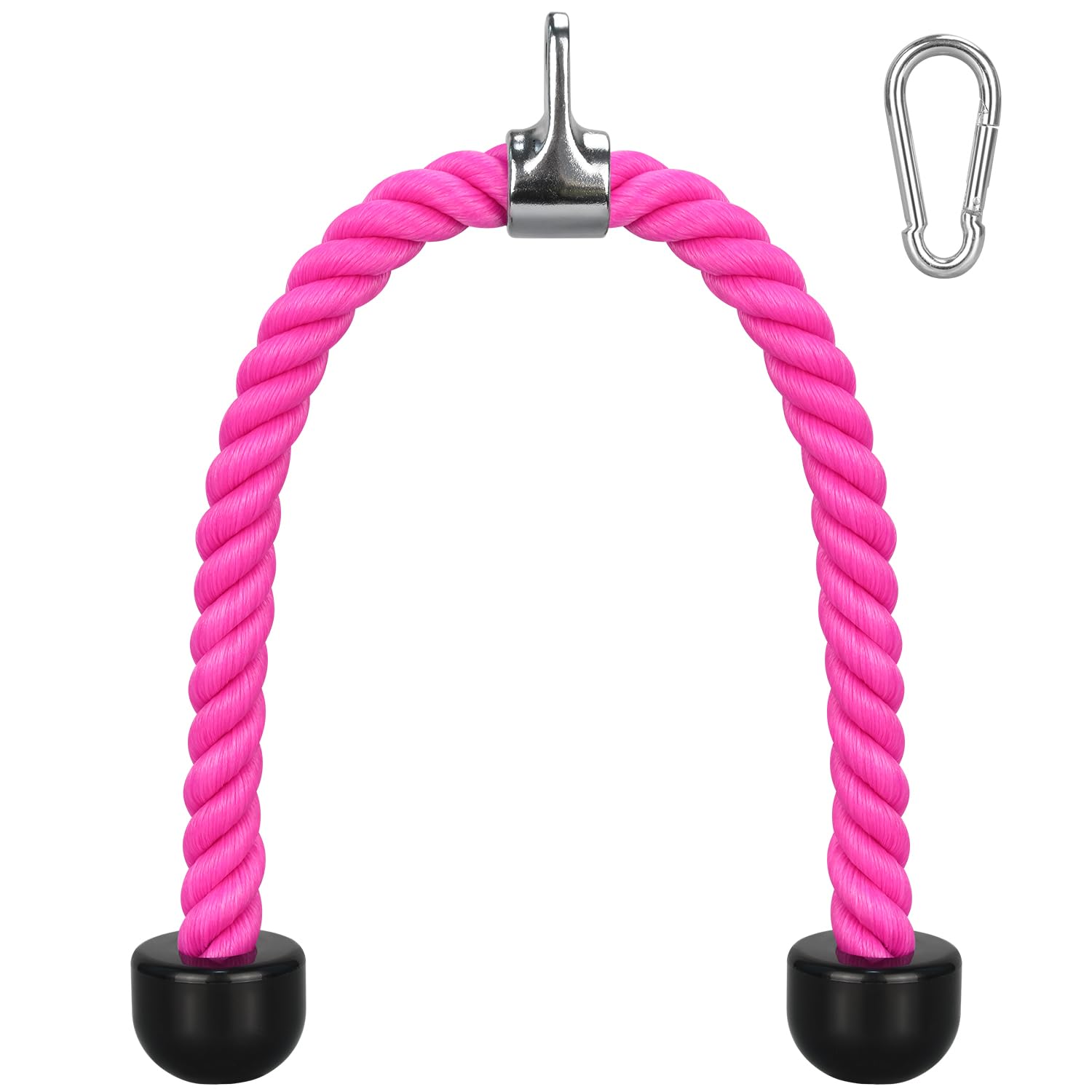 DkOvn Tricep Rope, 36 Inches Cable Machine Attachment, Pull Down Attachments with Carabiner, for Gym Home Workout Exercise