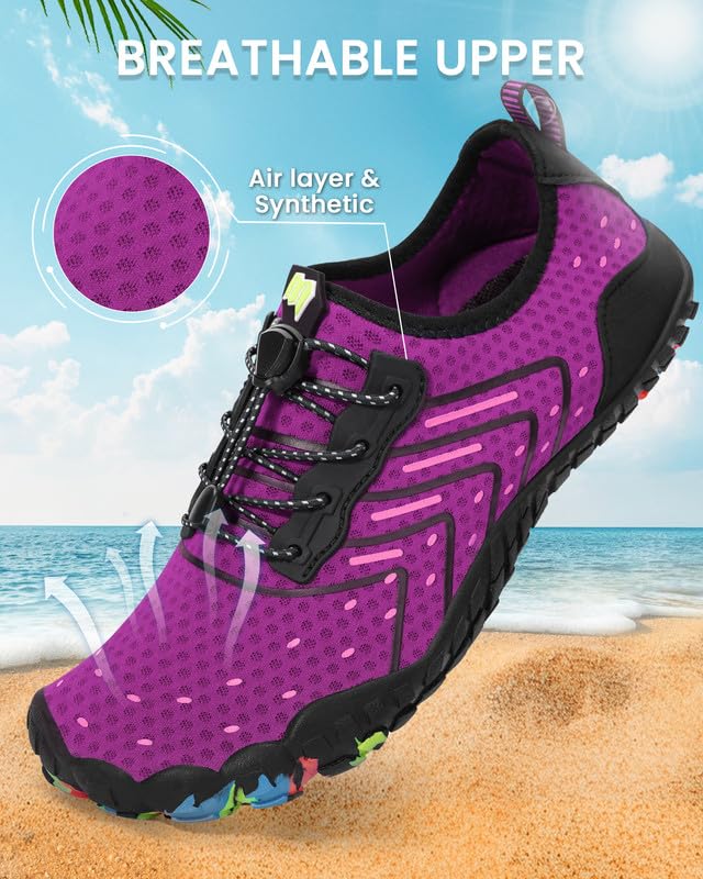 Image of Water Shoes for Women Men Quick-Dry Barefoot Shoes Breathable Aqua Socks for Swim Beach River Pool Lake Hiking Surfing Kayaking