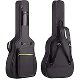 CAHAYA 41 In Acoustic Guitar Bag 0&period;35 In Thick Padding Water Resistent Dual Adjustable Shoulder Strap Guitar Case Gig Bag with Back Hanger Loop&comma; Black CY0152