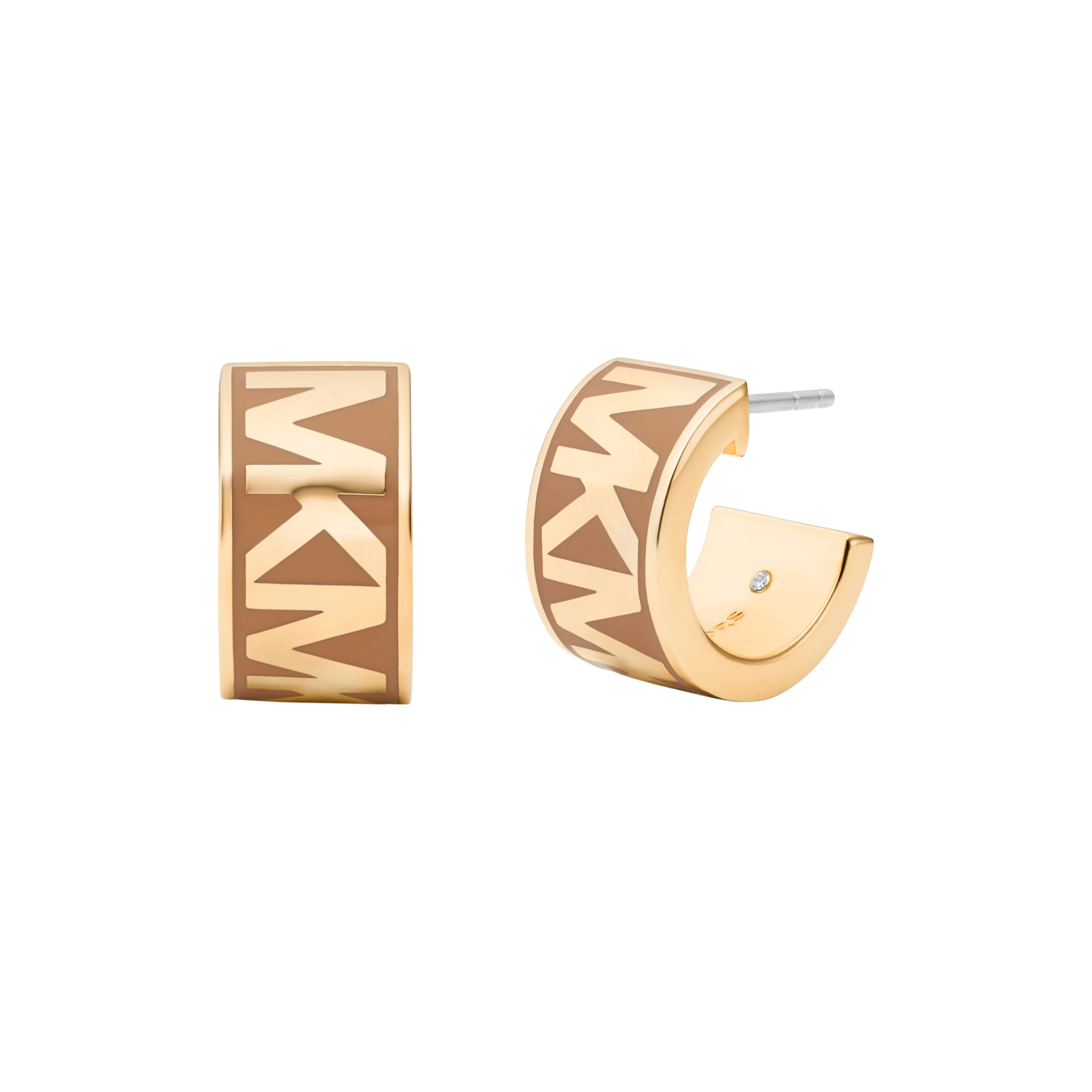 Michael Kors Stainless Steel MK Logo Hoop Earrings for Women