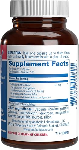 Miniatura 8 de Probióticos digestivos avanzados para mujeres y hombres  Cuadbiótico 4 en 1 para mujeres y hombres con Lactobacillus y Bifidobacterium Probióticos