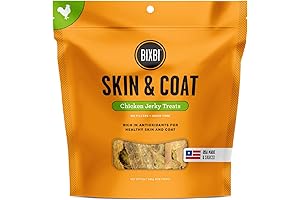 bixbi Skin & Coat Support Chicken Jerky Dog Treats: Wholesome Nutrition for a Gleaming Coat