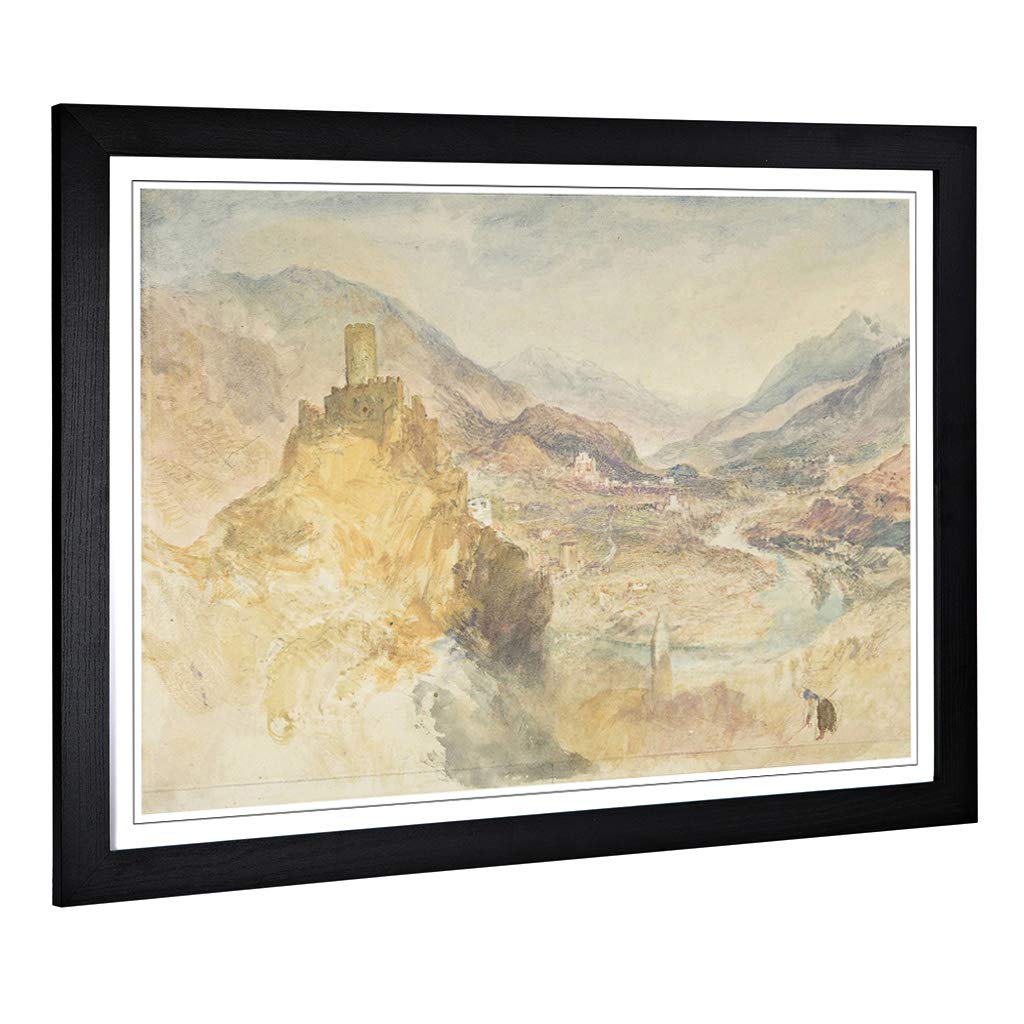 Big Box Art Framed Print of J.M.W (Joseph Mallord William Turner) Chatel Argent Design | Wall Art Picture| Home Decor for Living Room, Bedroom, Office, Black, A2 / 24.5x18 Inch / 62x45cm