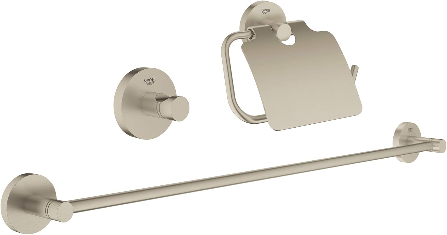 Grohe 40775EN1 Essentials City Bathroom Set, 3-In-1, Brushed Nickel