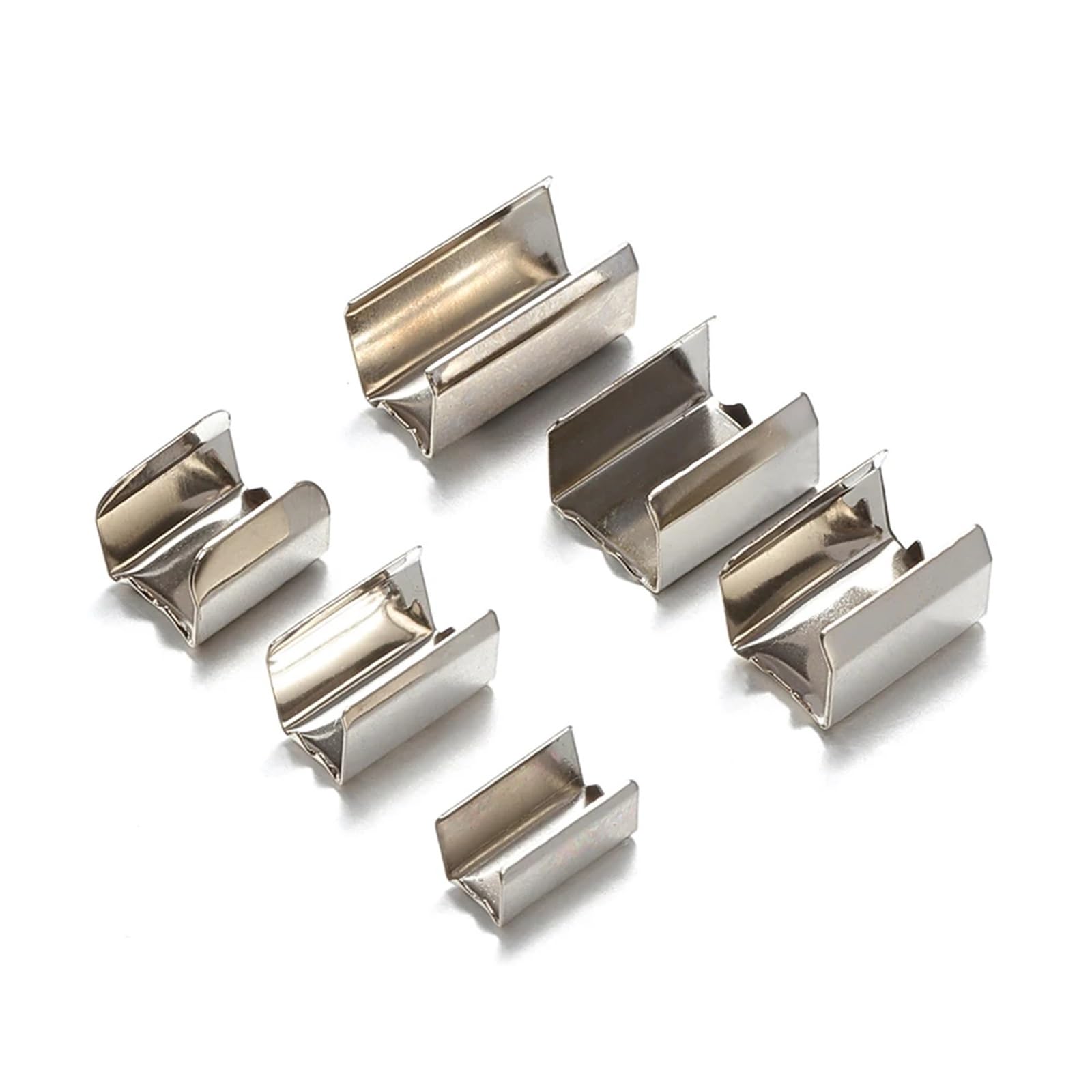 Zaślepki do wyrobu biżuterii, 600 szt. Metalowe klipsy do sznurka DIY 5x10mm przewód mocujący zaciskany sznurek skórzana lina składany klips wyrobu biżuterii elementy bransoletki(5x10mm)